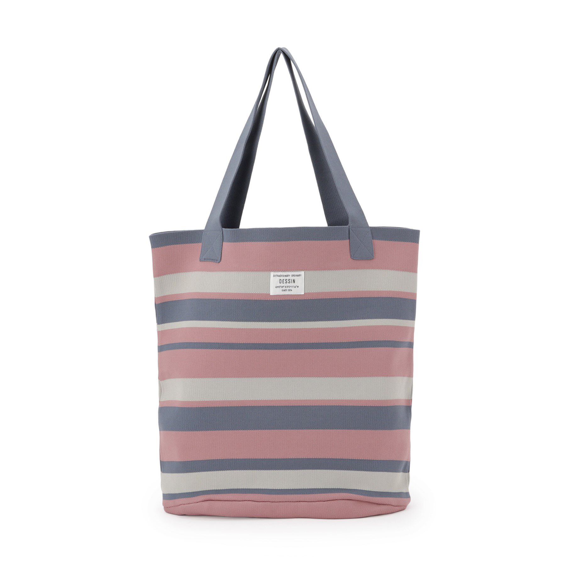 Dessin「【マシンウォッシャブル・A4収納可】ランダムボーダーニットBAG」|トートバッグ|