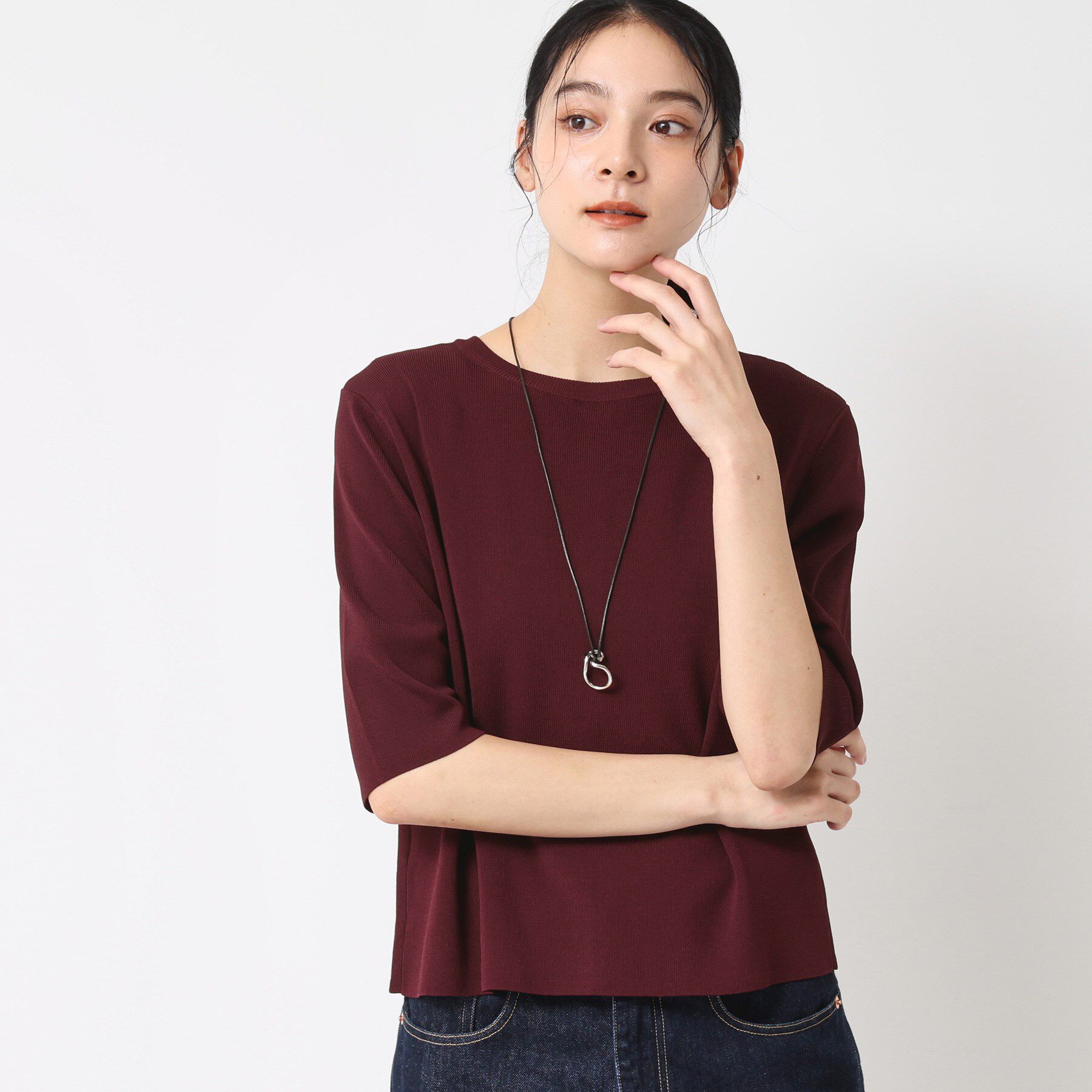 Dessin「【UVカット/洗える】2WAY五分袖カーディガン」|ニット・セーター|