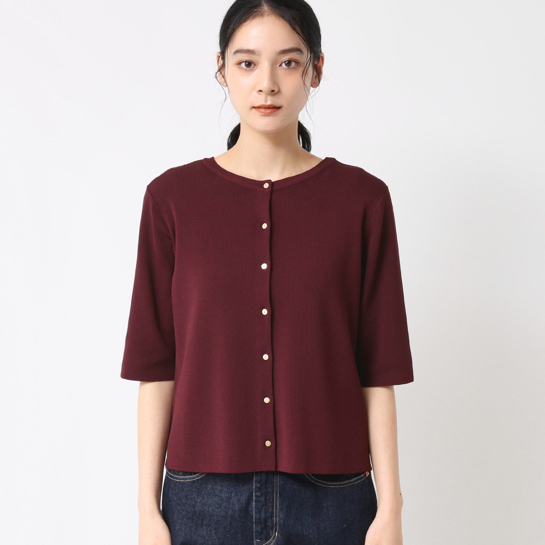 Dessin「【UVカット/洗える】2WAY五分袖カーディガン」|ニット・セーター|