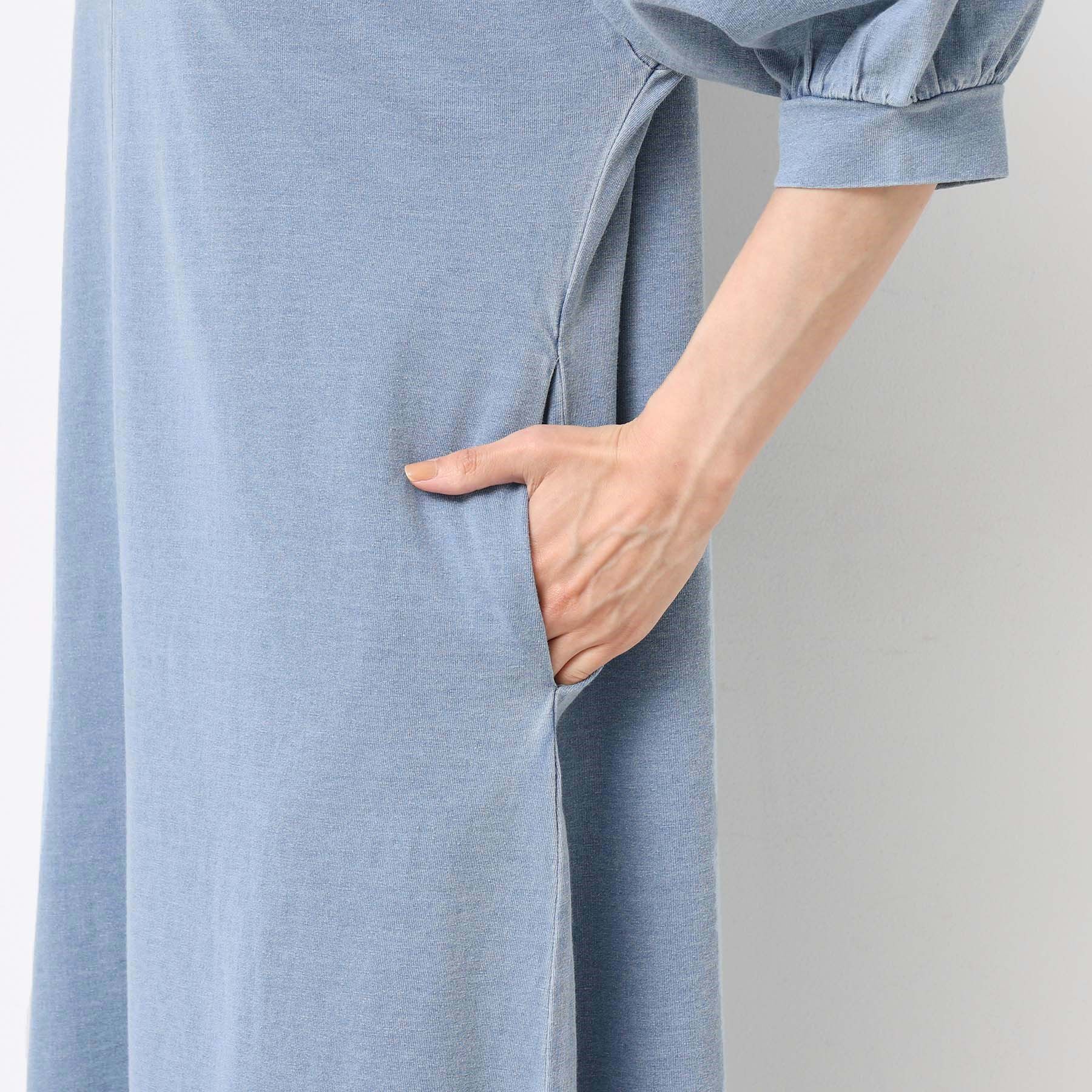 Dessin「【洗える】インディゴ天竺デニム調リラクシーワンピース」|ワンピース|