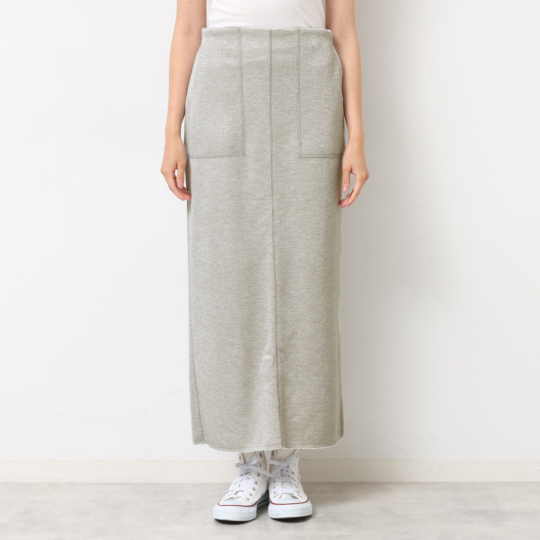 Dessin「【セットアップ可・洗える】ラメ裏毛ナロースカート」|スカート|