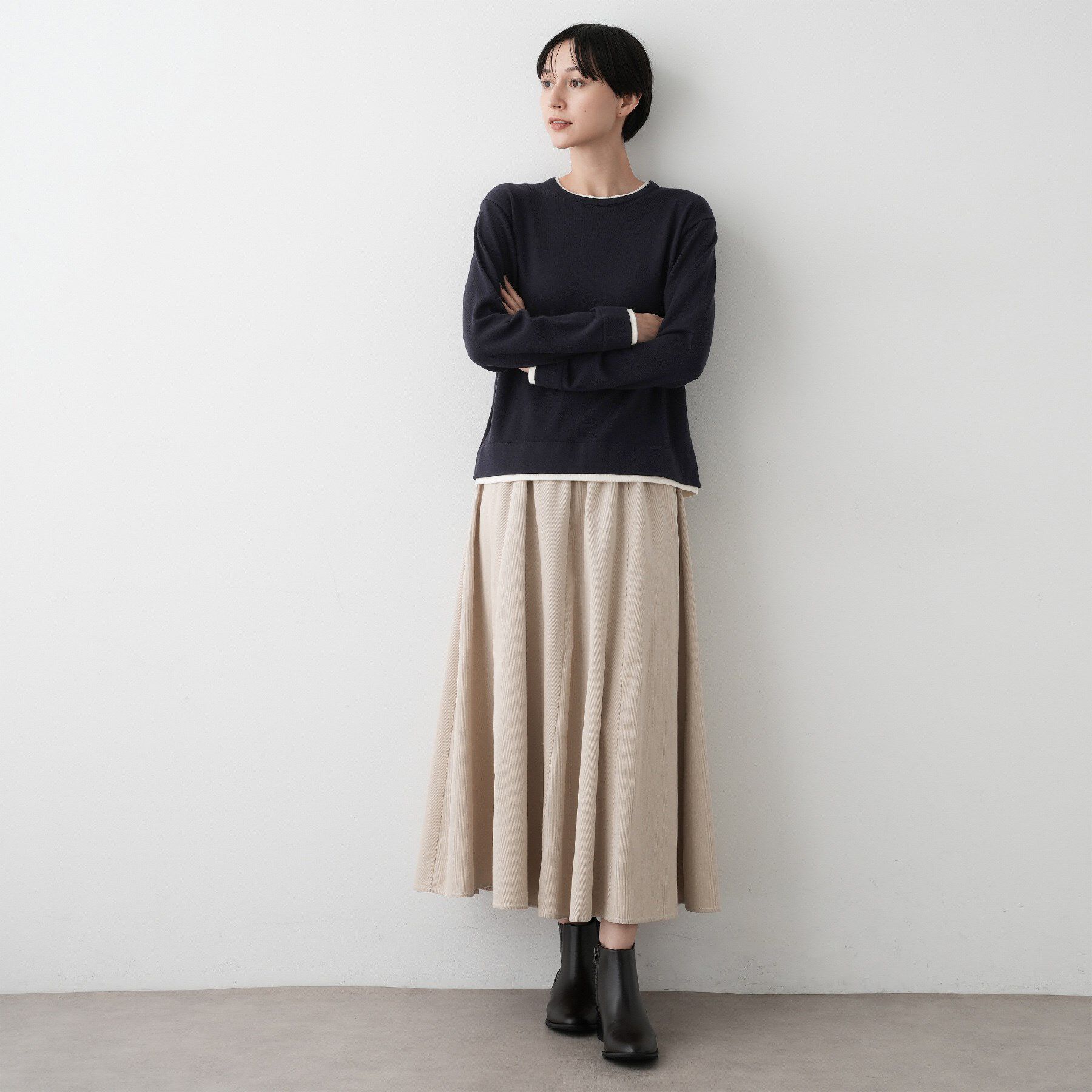 Dessin「【ユニセックス/洗える】バイカラーニット」|ニット・セーター|