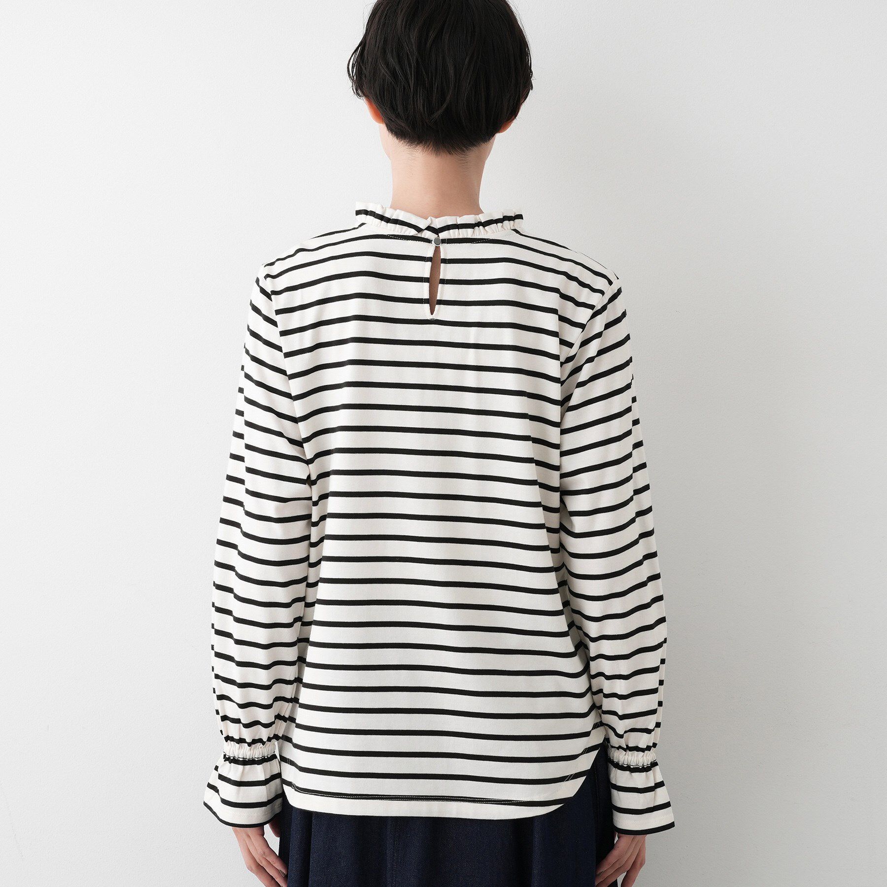 Dessin「【選べる首元デザイン/洗える】ネックフリルロングカットソー」|Tシャツ・カットソー|