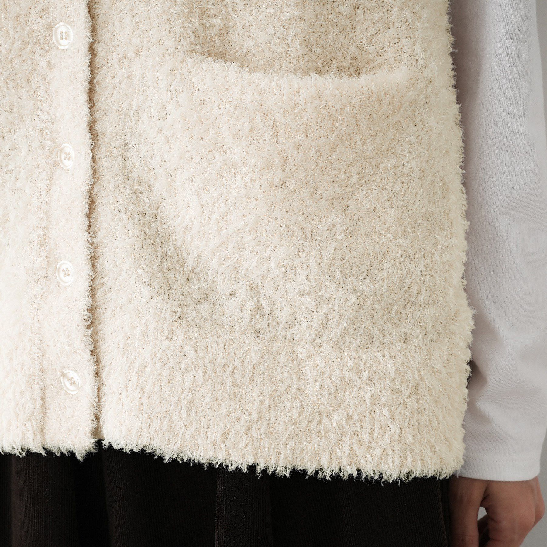 Dessin「【洗える】Vネックシャギーベスト」|ベスト・ジレ|