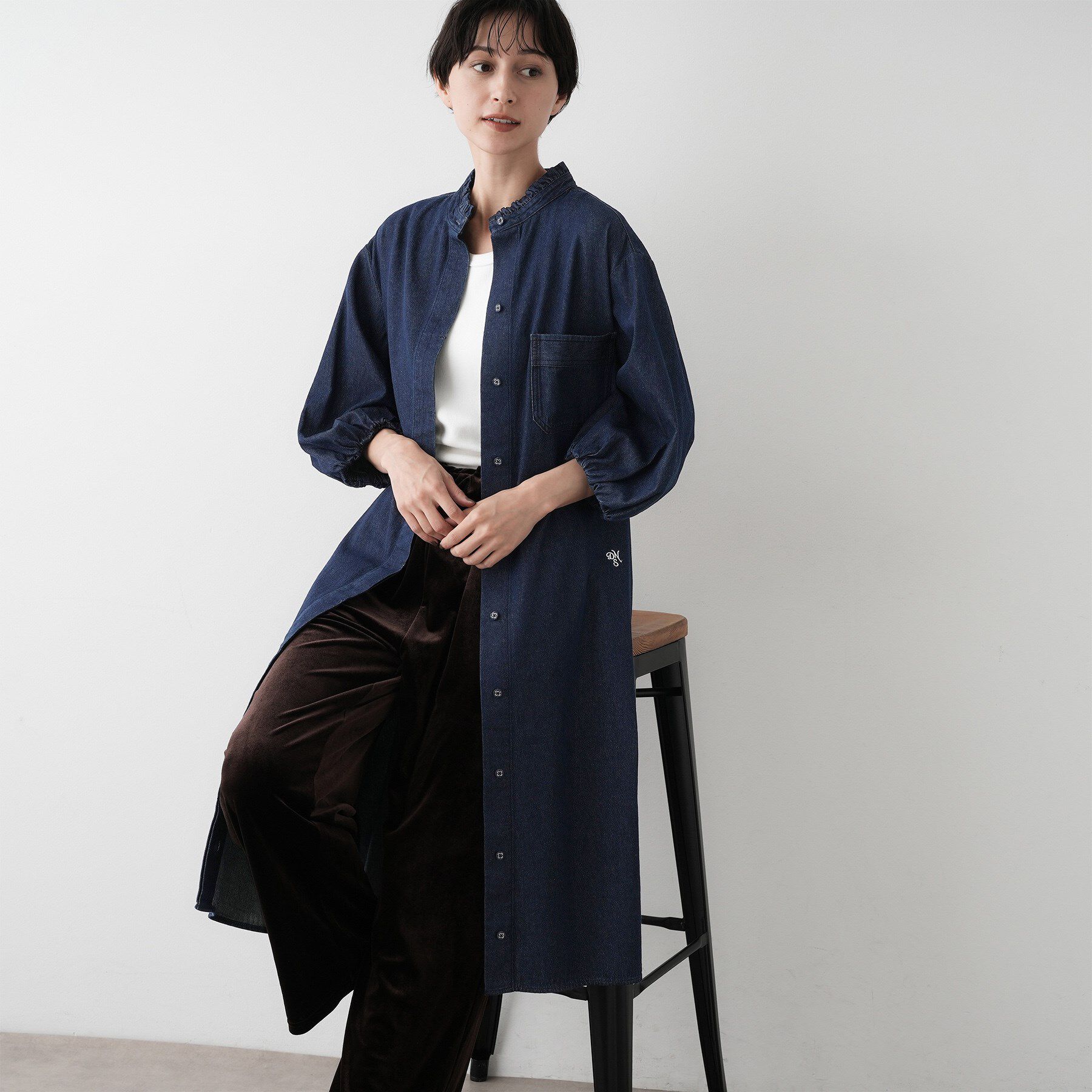 Dessin「【洗える】60Zデニムワンピース」|ワンピース|ネイビー(094)