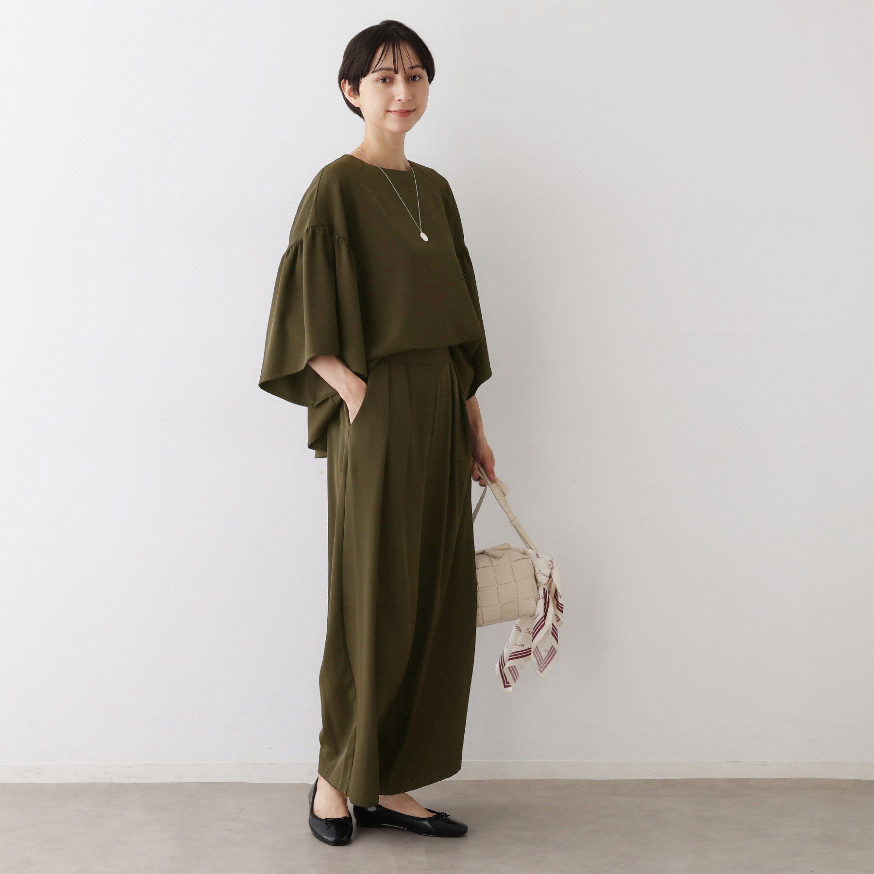 Dessin「【セットアップ可・洗える】フレアスリーブブラウス」|シャツ・ブラウス|