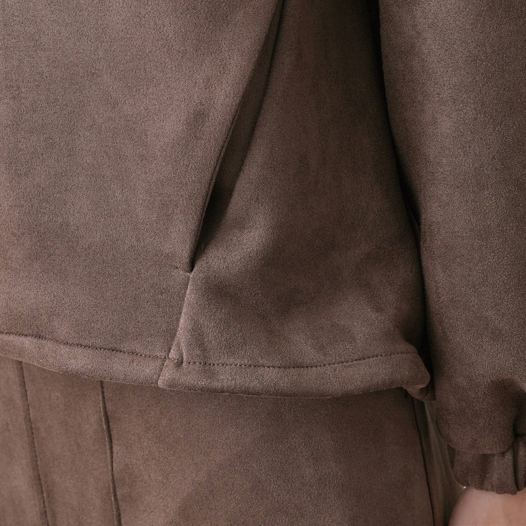 Dessin「【セットアップ可・洗える】マシュマロスウェードジップブルゾン」|ブルゾン・スタジャン|