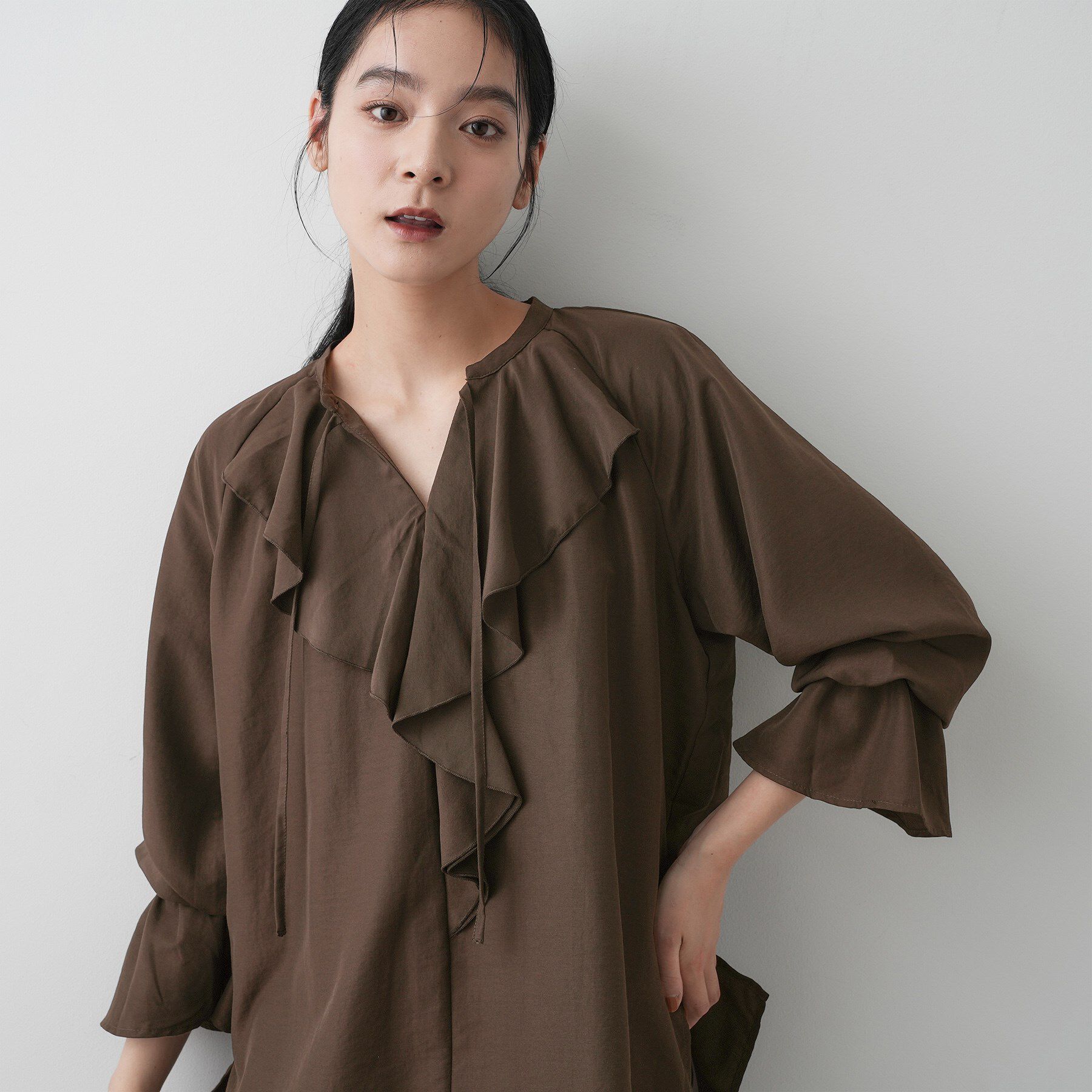 Dessin「【洗える】フィブリルフリルブラウス」|シャツ・ブラウス|