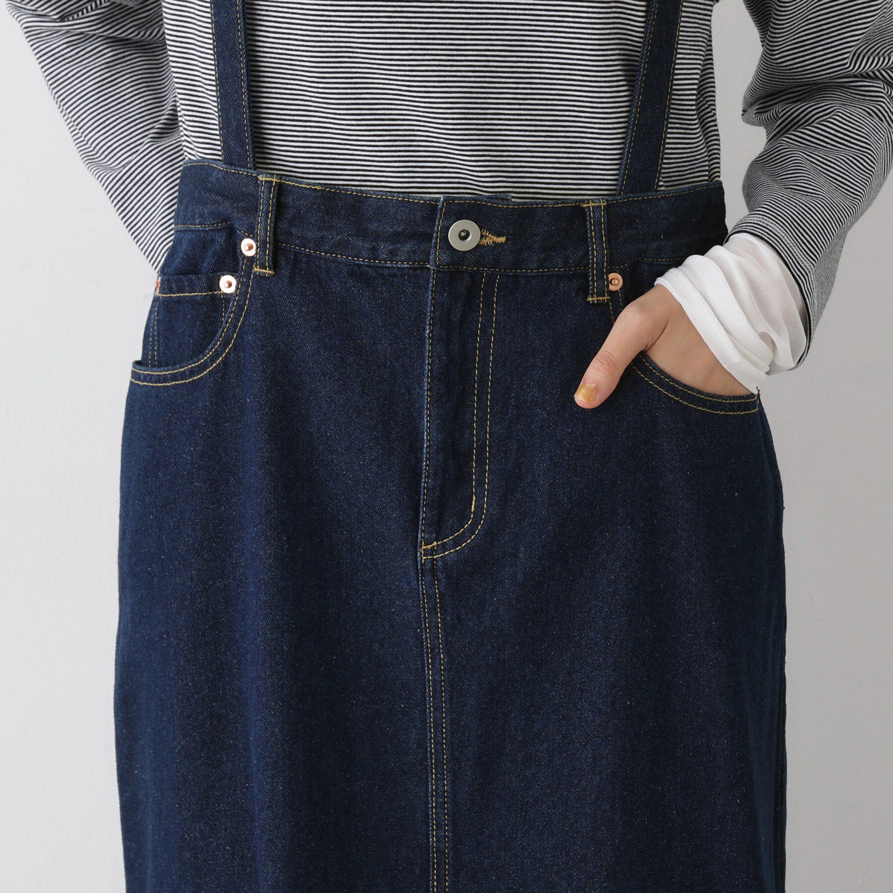 Dessin「【2WAY・洗える】デニムジャンパースカート」|スカート|