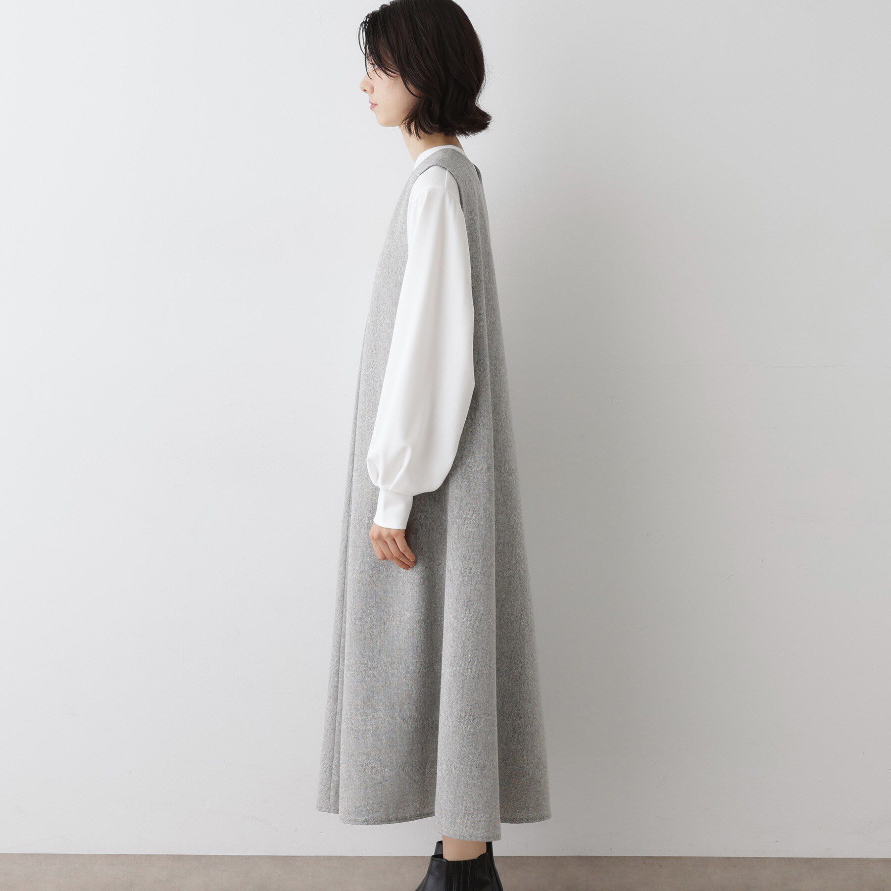 Dessin「【洗える】Vネックジャンパースカート」|ワンピース|