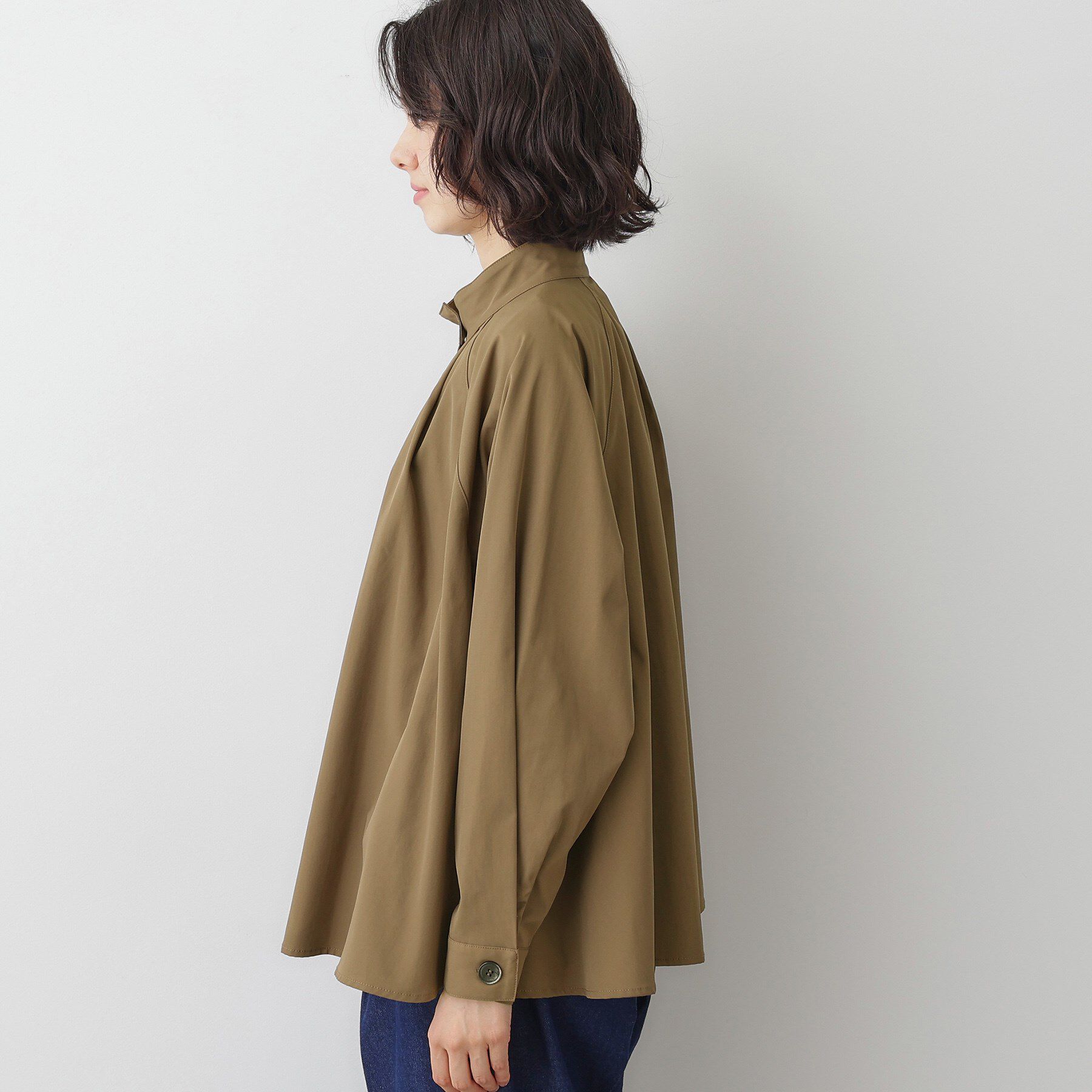 Dessin「【洗える】スタンドカラーAラインジャケット」|テーラードジャケット|