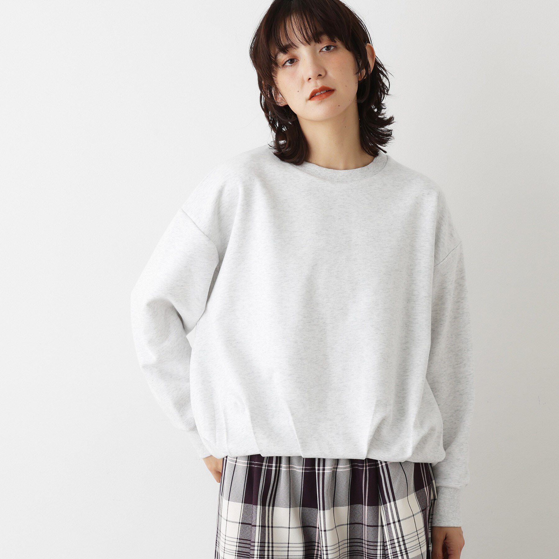 Dessin「【洗える】バルーンシルエットミニ裏毛プルオーバー」|Tシャツ・カットソー|ライトグレー(011