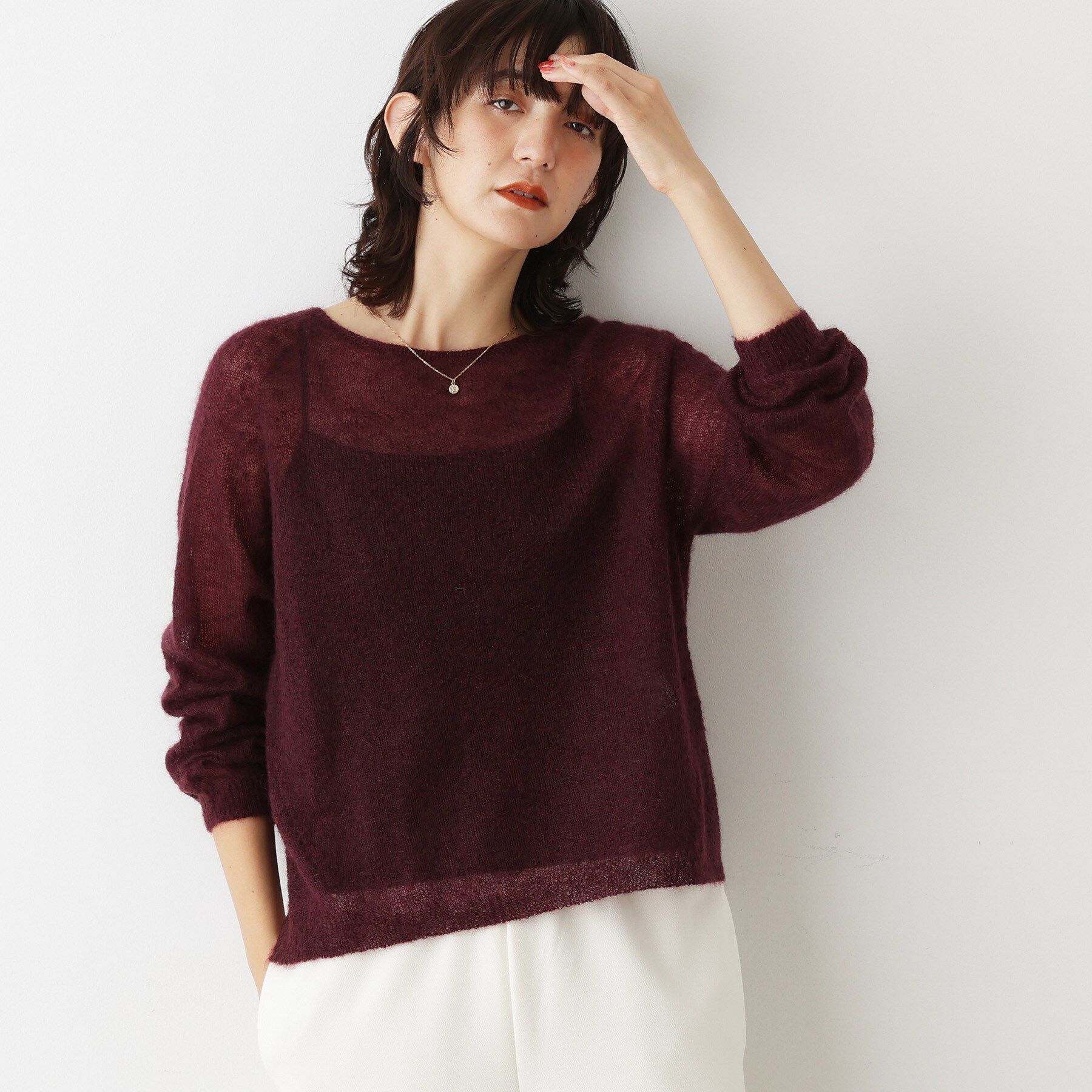 Dessin「ソフトモヘヤニット」|ニット・セーター|ボルドー(064)
