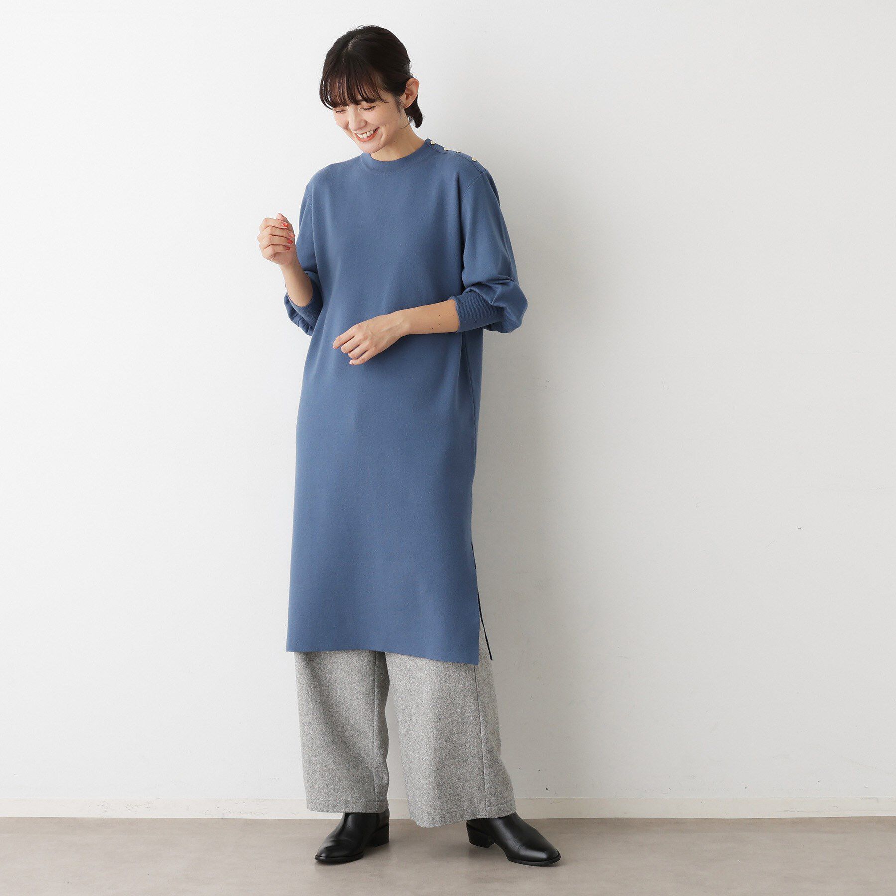 Dessin「【2点セット／洗える】パンツレイヤードワンピース」|ワンピース|