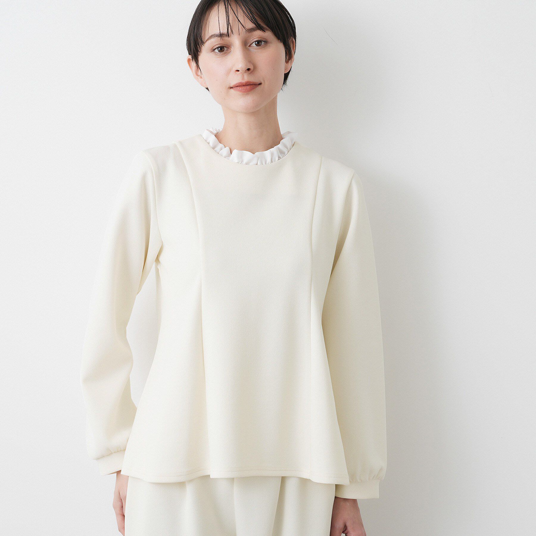 Dessin「【入卒/セレモニー/セットアップ可能】カットジョーゼット2WAYトップス」|シャツ・ブラウス|ホワイト(002)