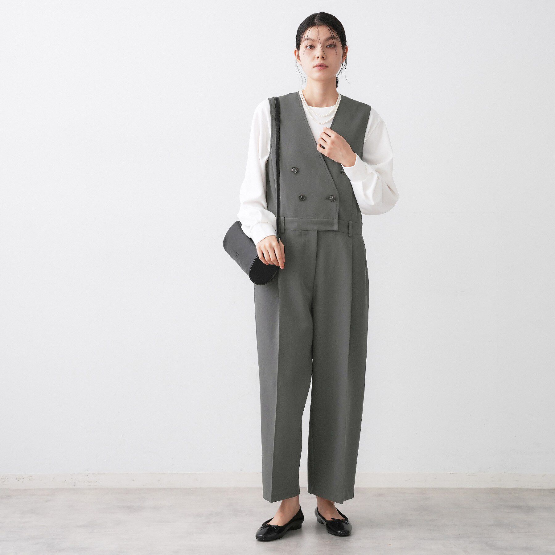 Dessin「【洗える】セットアップ風ジレオールインワン」|オールインワン|