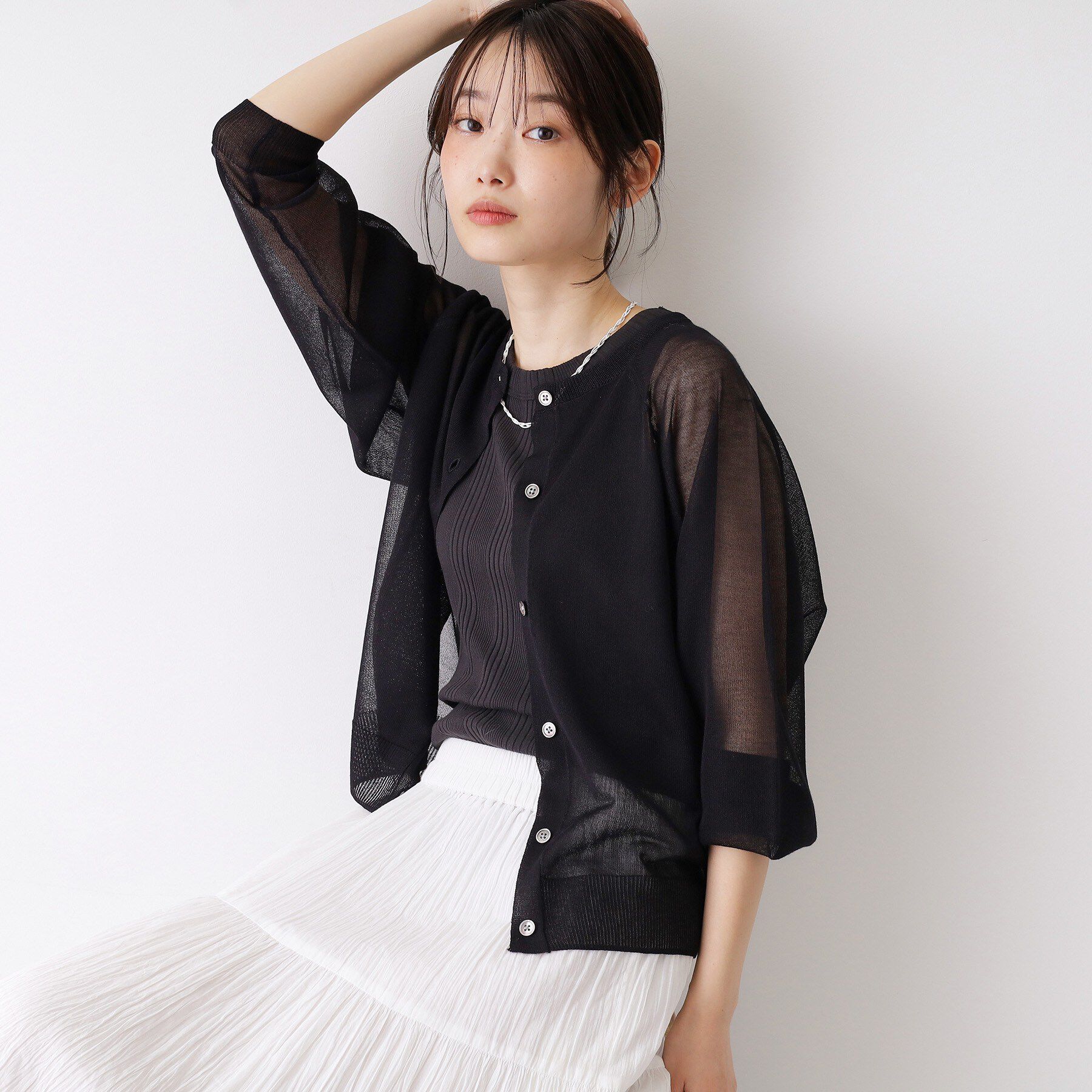 Dessin「お守りカーディガン -ウォッシャブル-」|カーディガン|ブラック(019)