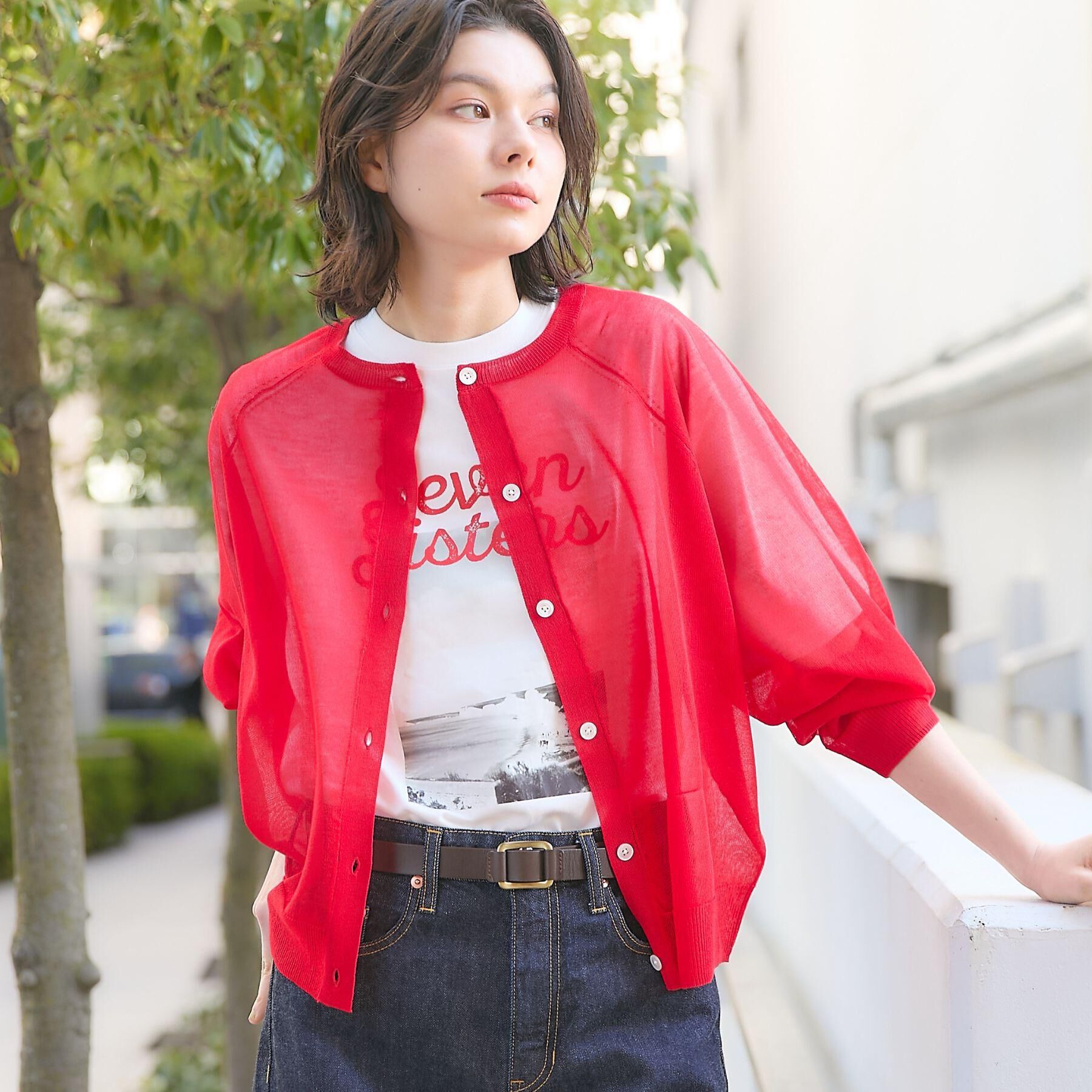 Dessin「お守りカーディガン -ウォッシャブル-」|カーディガン|レッド(062)