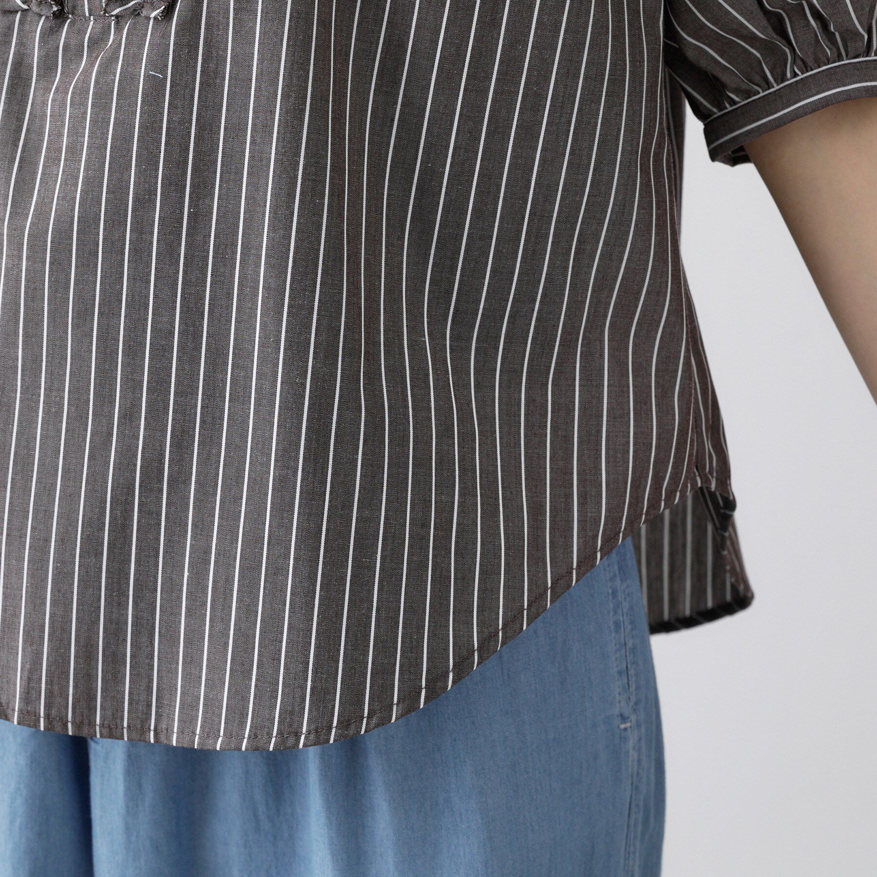 Dessin「【着映え/洗える】フロントフリル五分袖ブラウス」|シャツ・ブラウス|