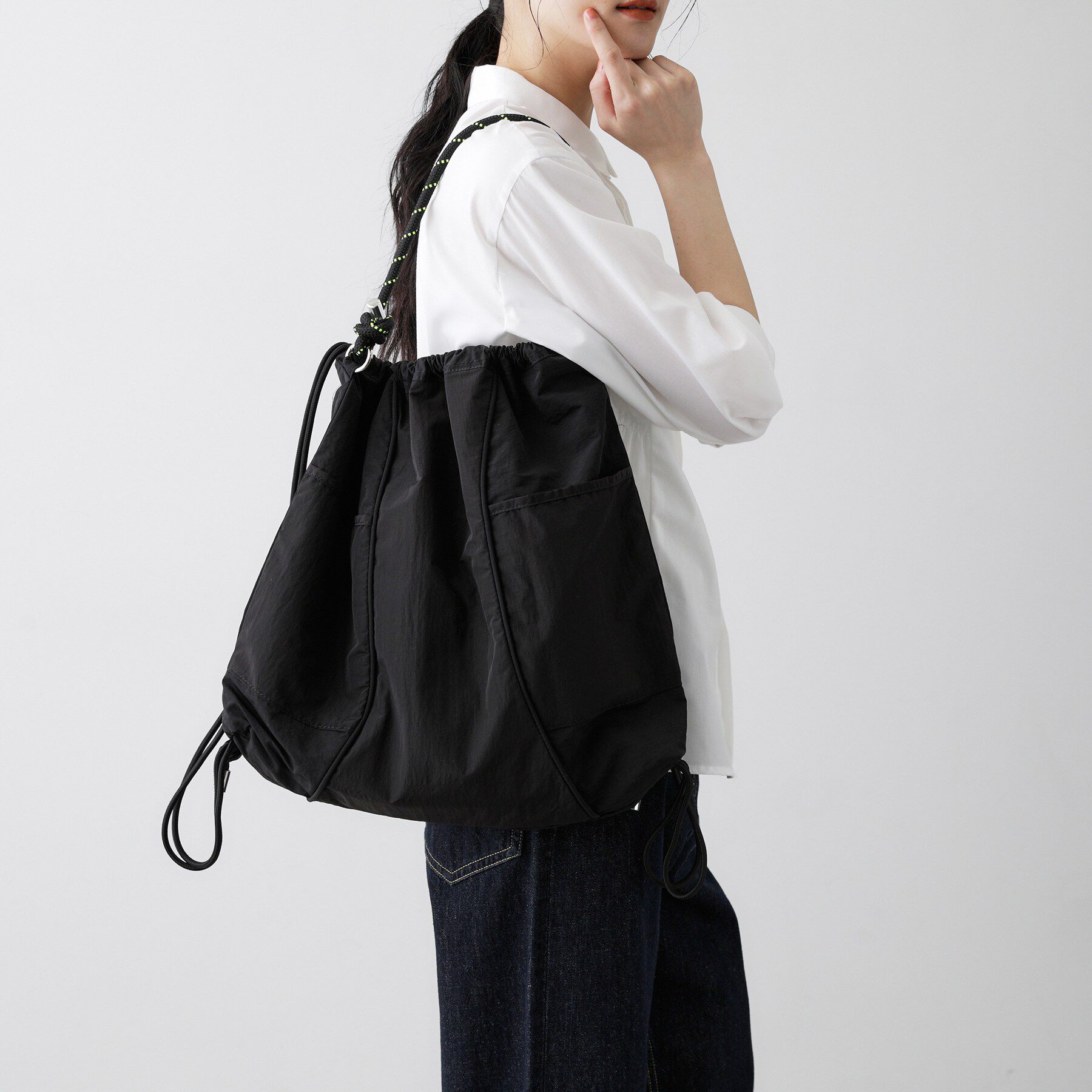 Dessin「【2WAY/A4収納可】カラーコードナップトートバッグ」|トートバッグ|ブラック(019)