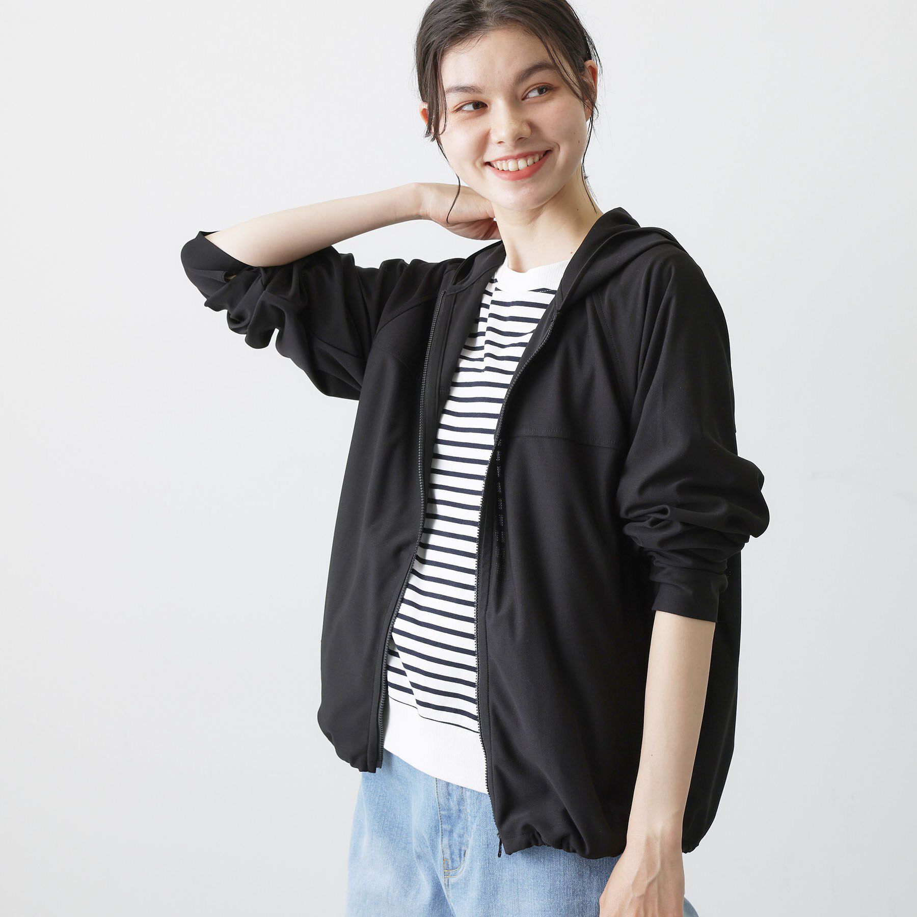 Dessin「【UVカット/吸水速乾】メッシュジップパーカー」|パーカー|ブラック(019)