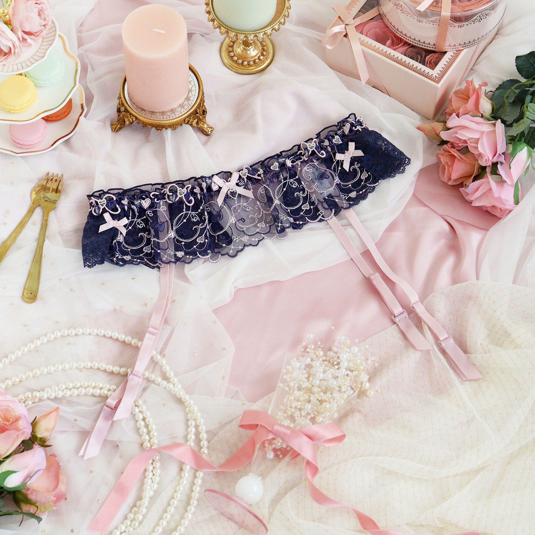 Risa Magli「ヘルティー ガーターベルト」|インナー|ネイビー(094)