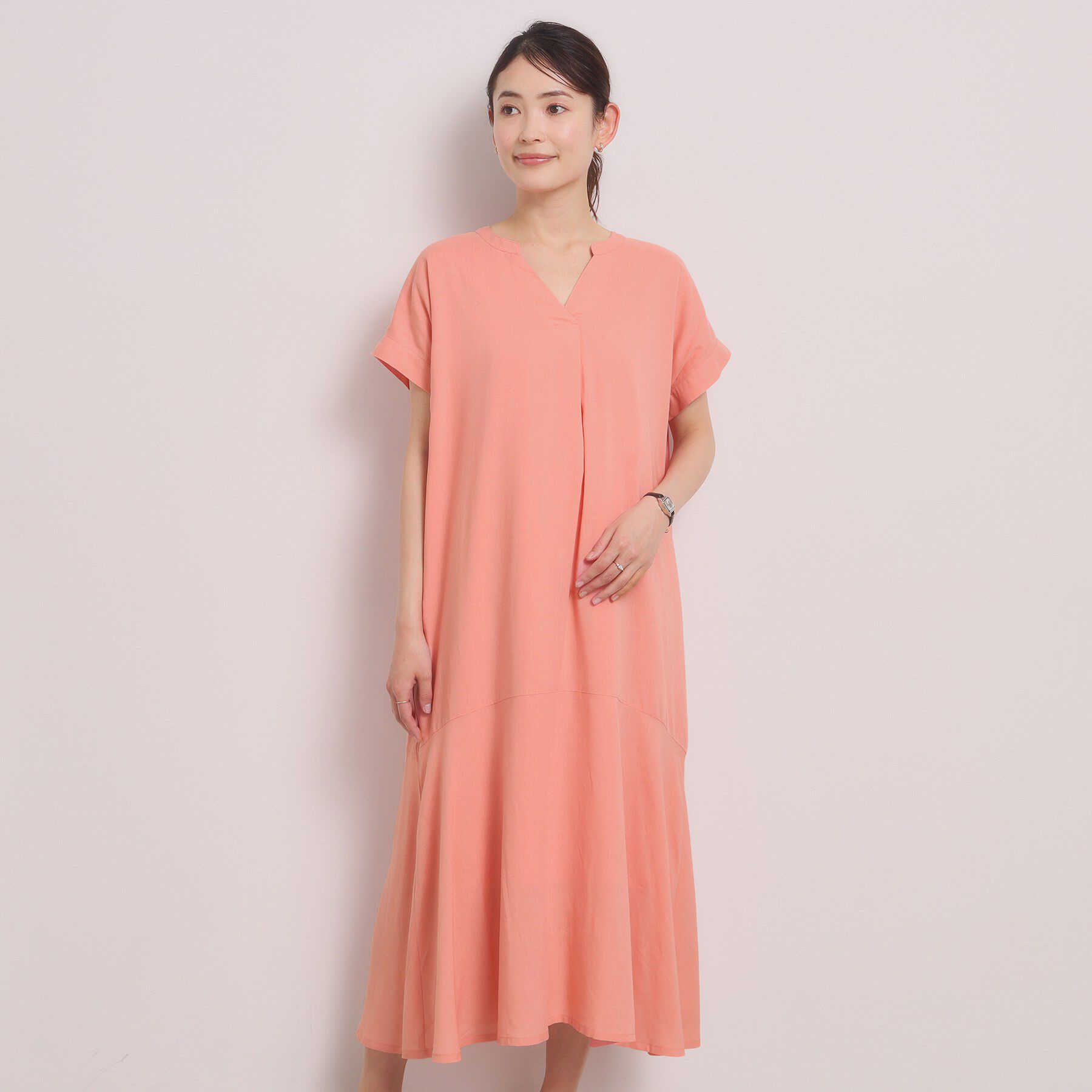 ITS&rsquo;DEMO「【手洗い可】リネン混ワンピース」|ワンピース|