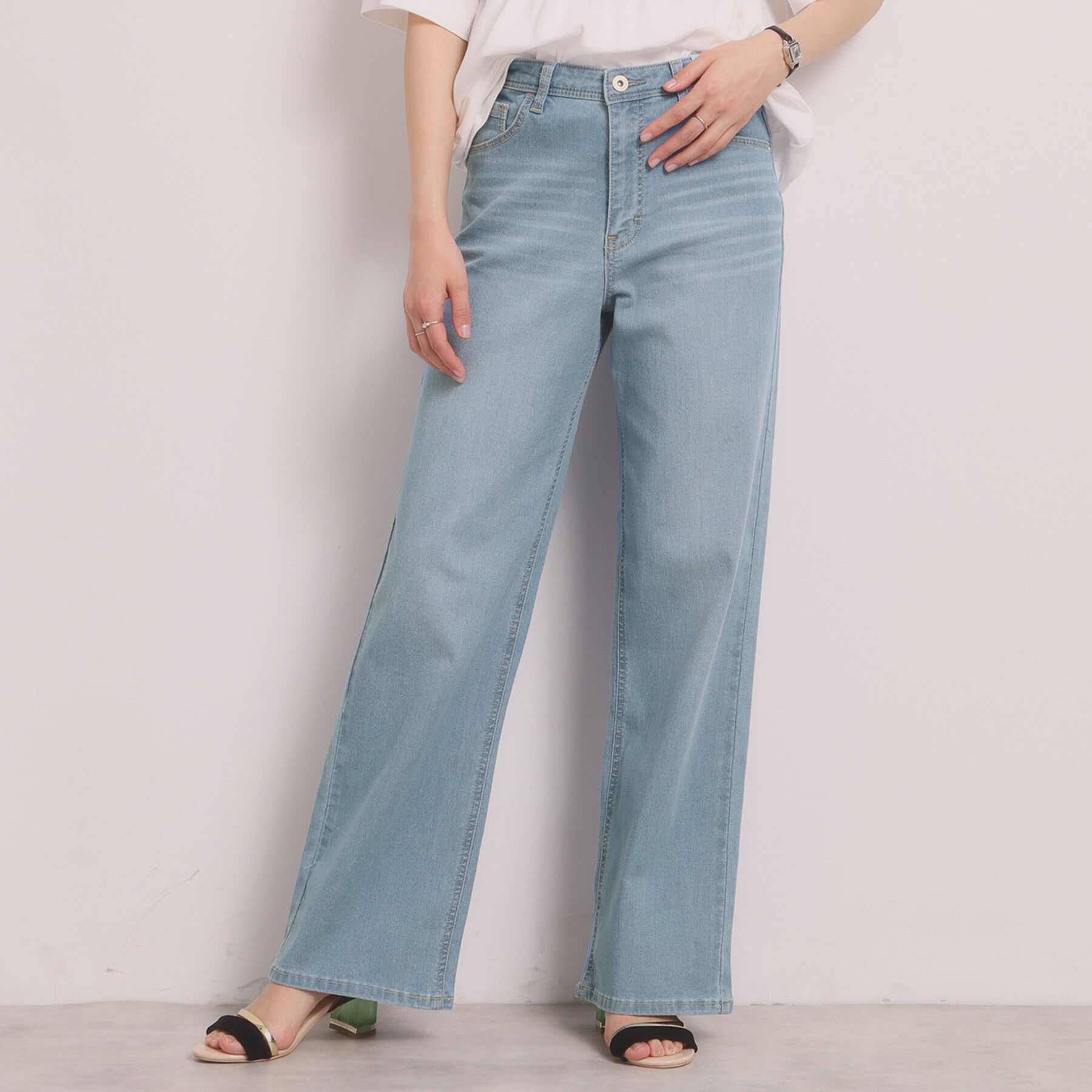 ITS&rsquo;DEMO「＜EDWIN＞ COOL WIDE PANTS【吸水速乾】」|デニム|ブルー(091)