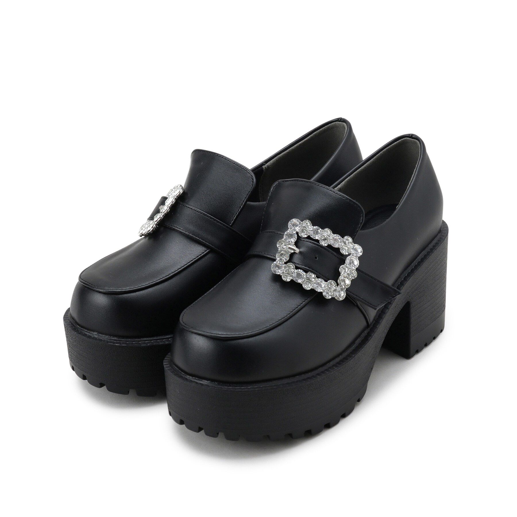 csT&P「厚底キラキラストーンバックル ローファーパンプス」|パンプス|