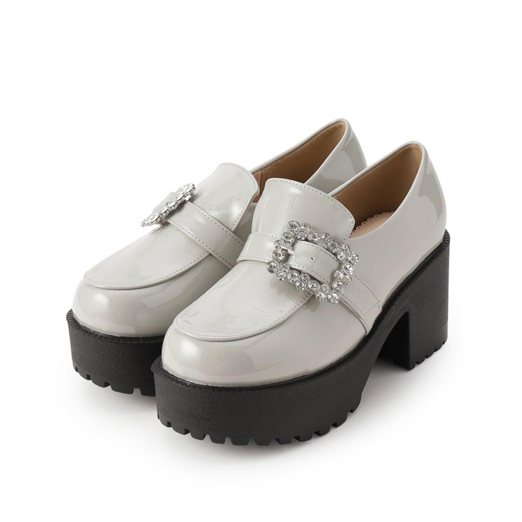 csT&P「厚底キラキラストーンバックル ローファーパンプス」|パンプス|