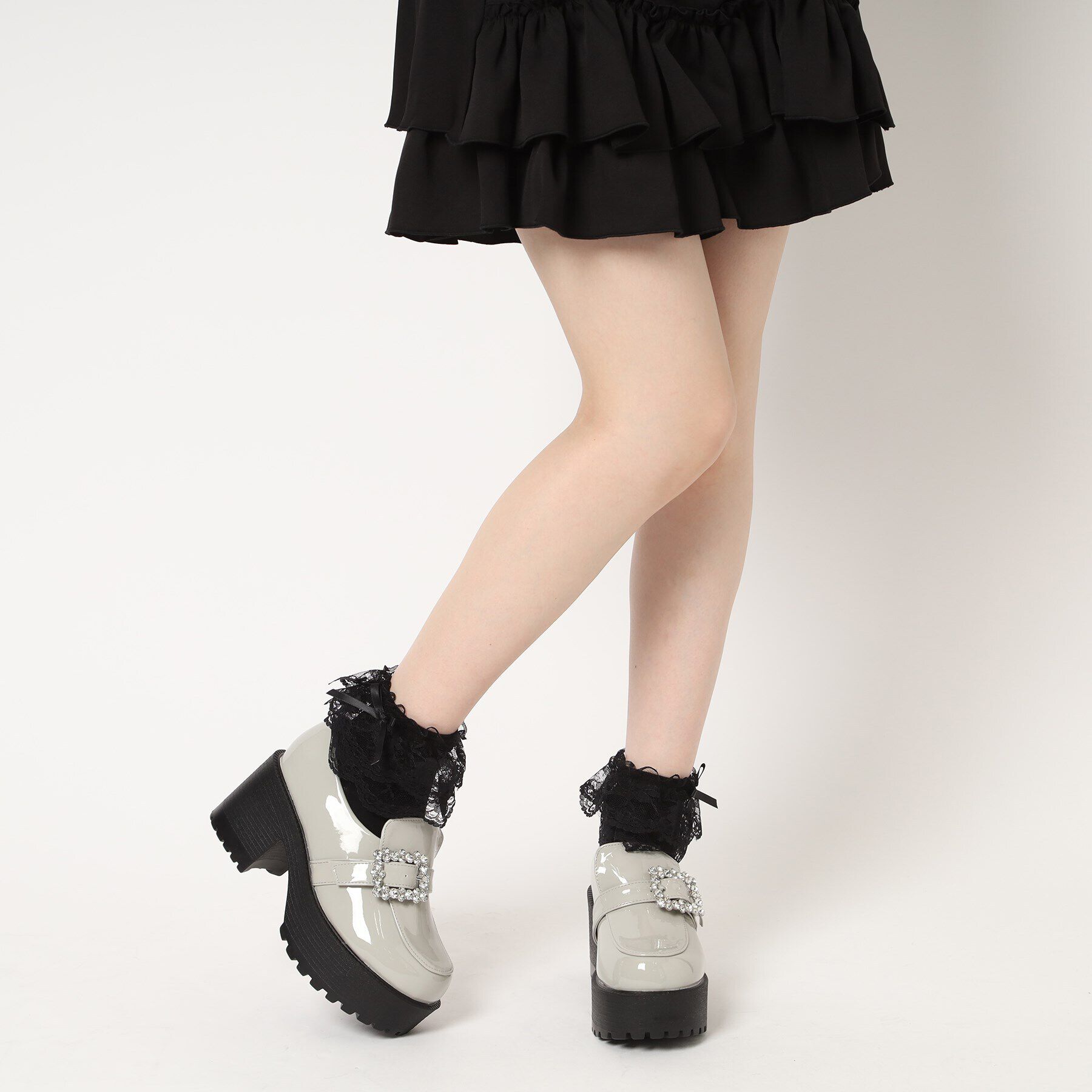 csT&P「厚底キラキラストーンバックル ローファーパンプス」|パンプス|