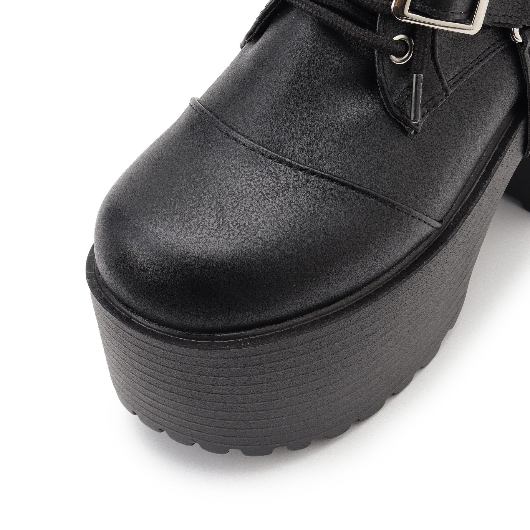 csT&P「ベルト取り外し可厚底ベルト付きブーツ」|ショートブーツ|