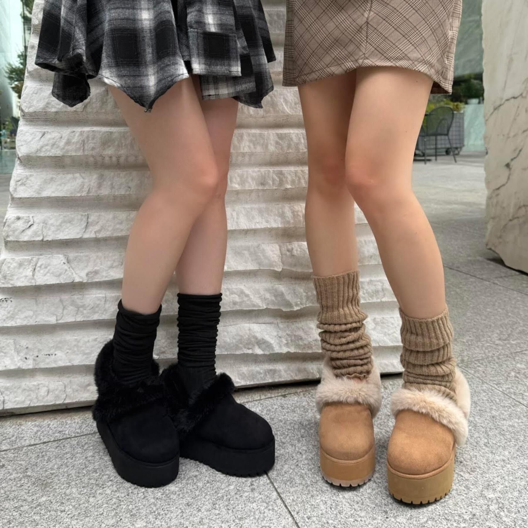 ESPERANZA「厚底2WAYフェイクムートンサボ」|ショートブーツ|