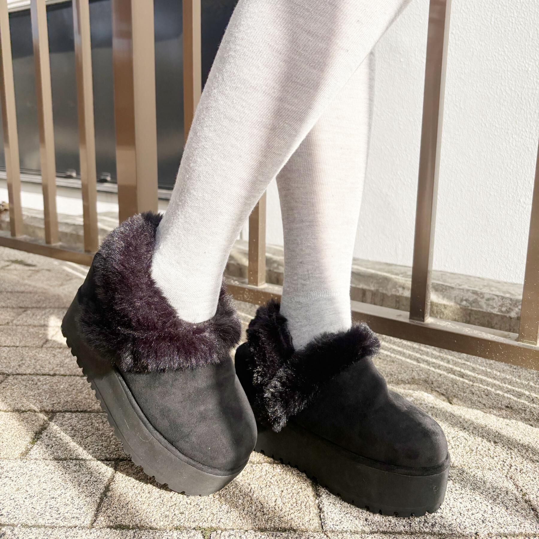 ESPERANZA「厚底2WAYフェイクムートンサボ」|ショートブーツ|