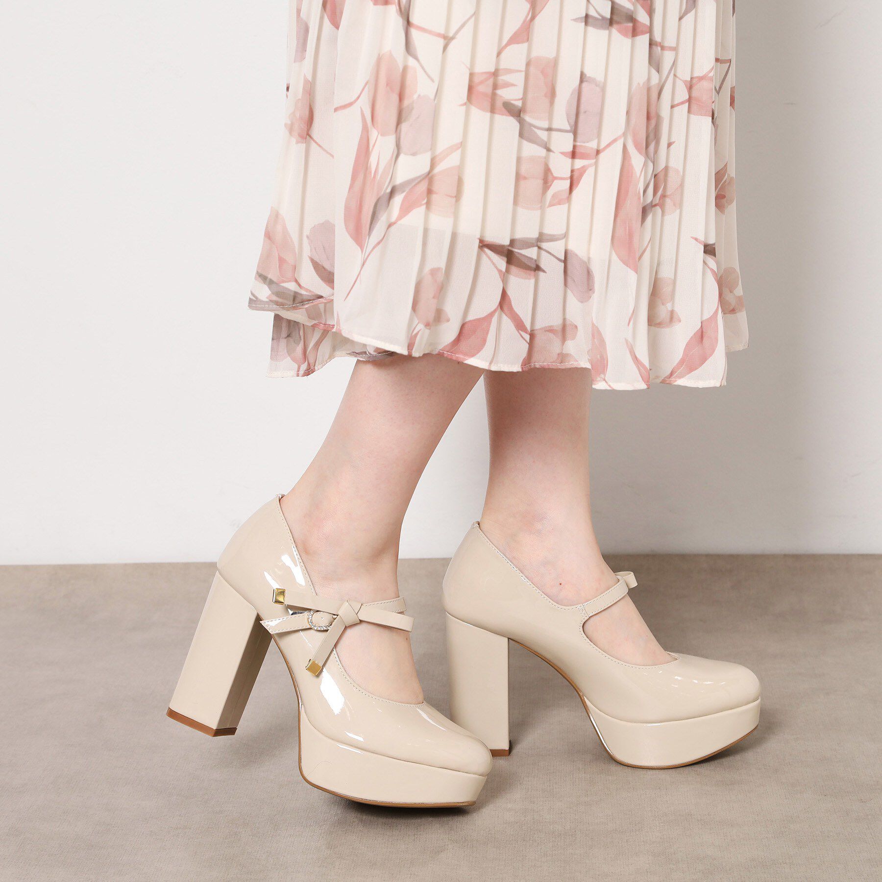 ESPERANZA「リボン2WAYストームパンプス」|パンプス|ベージュ(252)