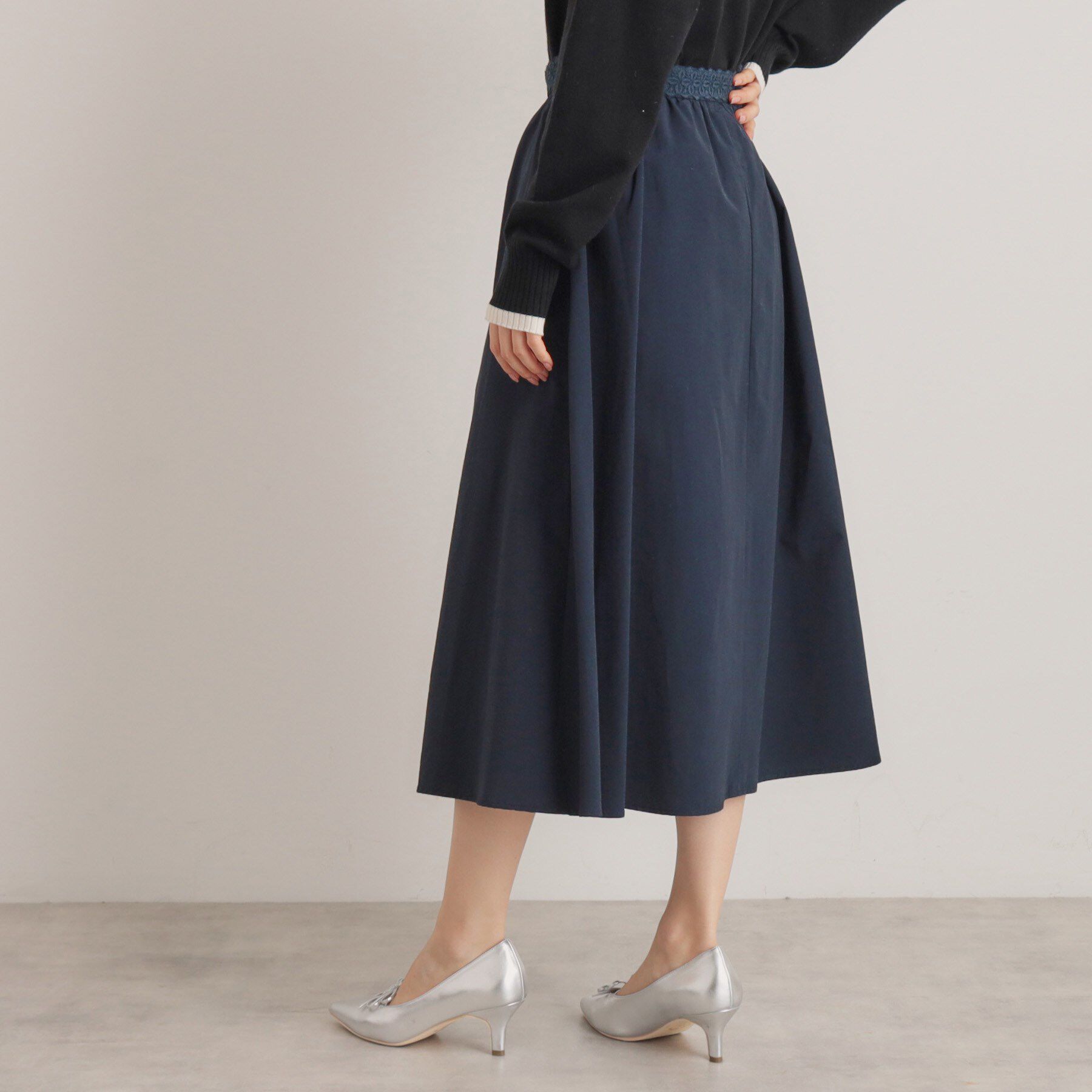 SunaUna「【通勤服】タフタフレアスカート」|スカート|