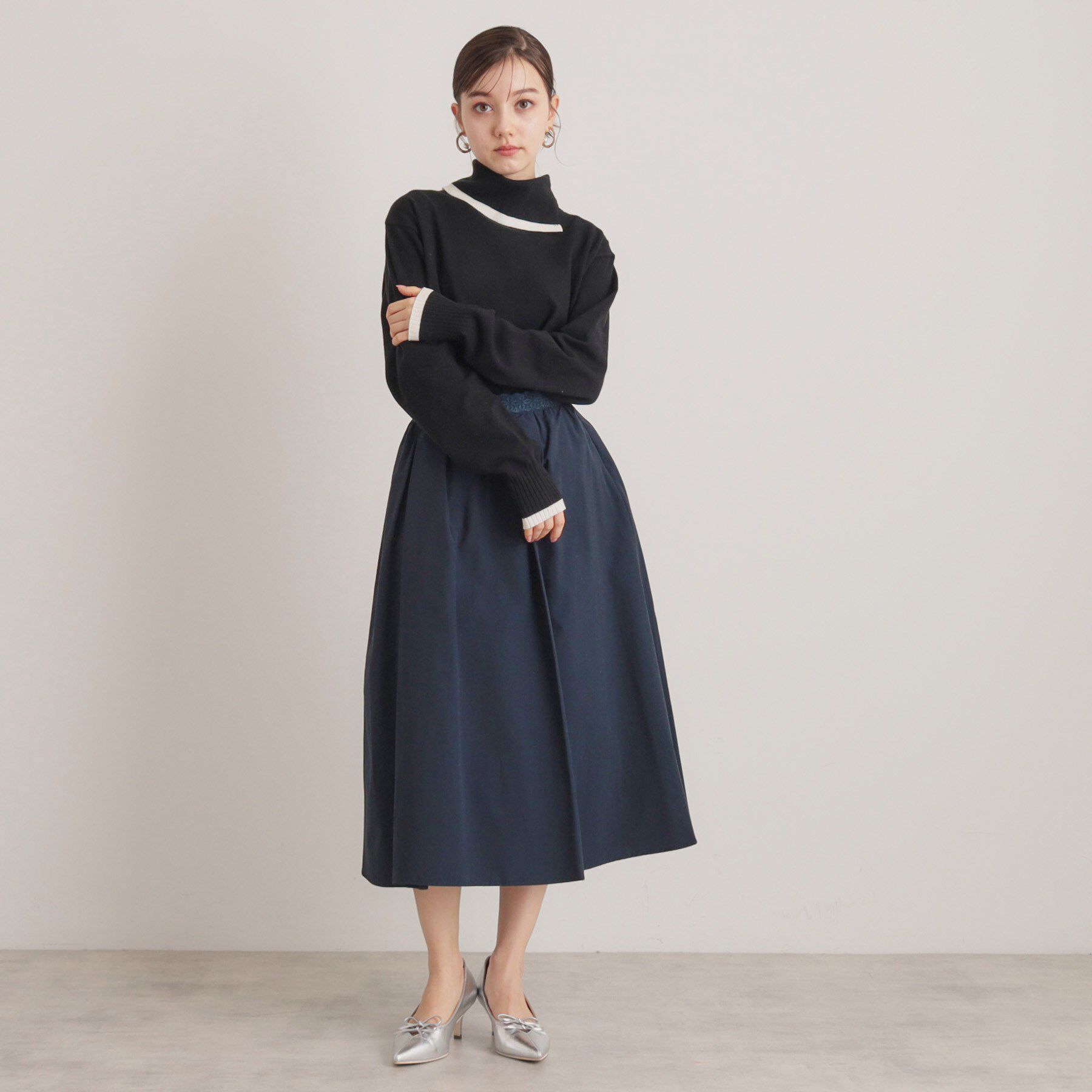 SunaUna「【通勤服】タフタフレアスカート」|スカート|