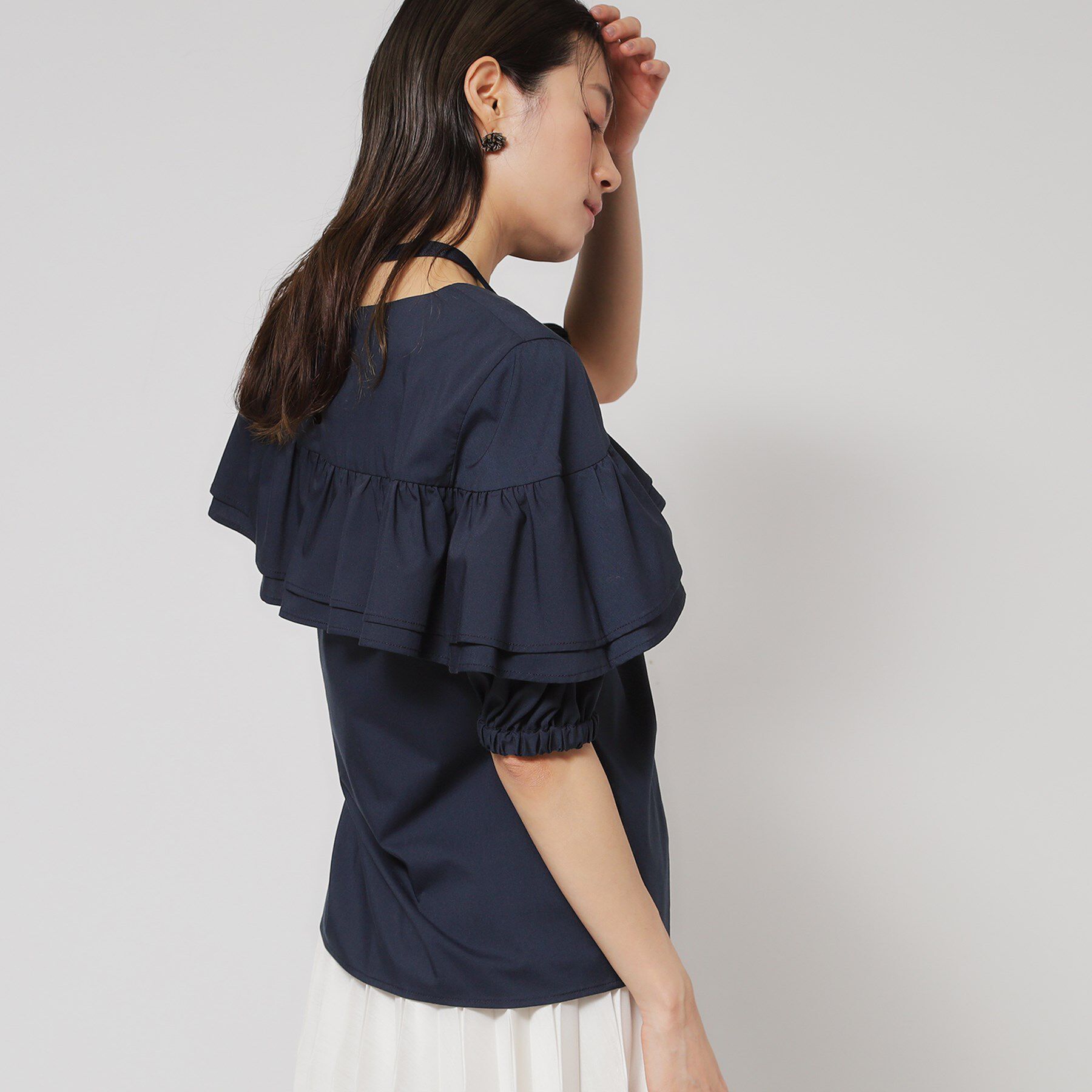 SunaUna「【洗える】アシメフリルブラウス」|シャツ・ブラウス|