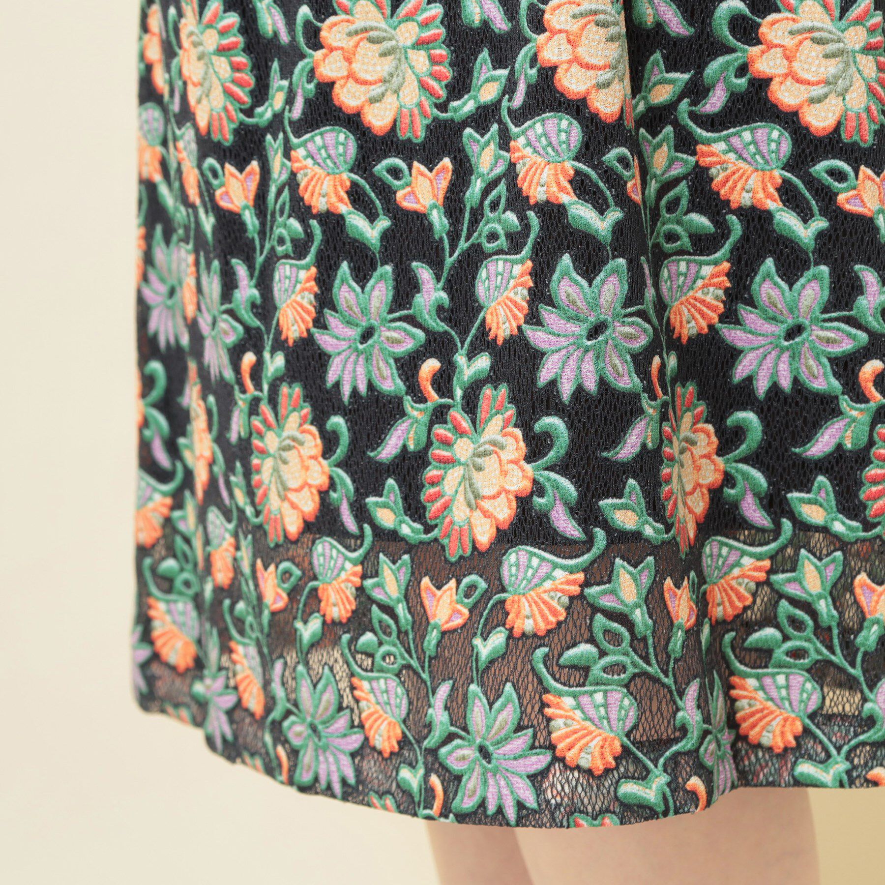 SunaUna「【オパール加工レース／リボン付き】フィット＆フレアワンピース」|ワンピース|