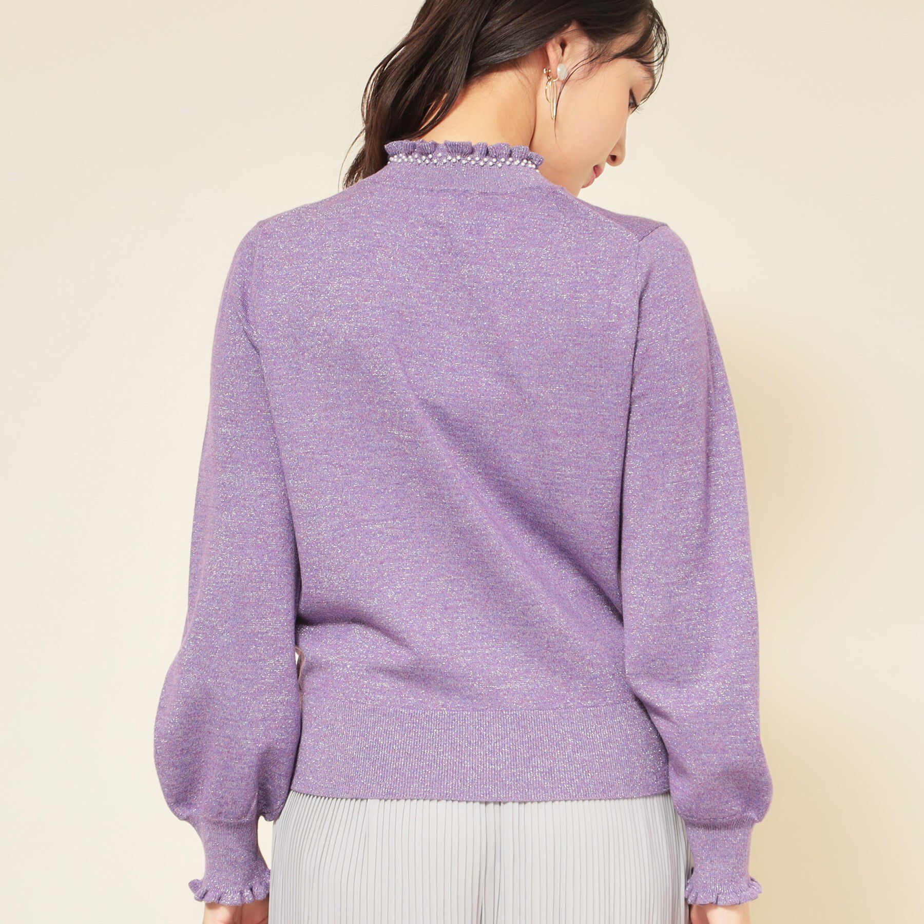 SunaUna「【SS～Lサイズ展開／6色展開】パール調ニット」|ニット・セーター|