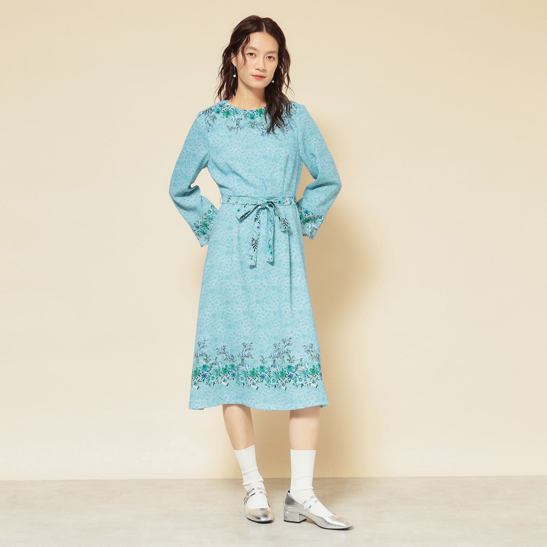 SunaUna「【co creation and yours／SS～L】レースプリント柄ワンピース」|ワンピース|