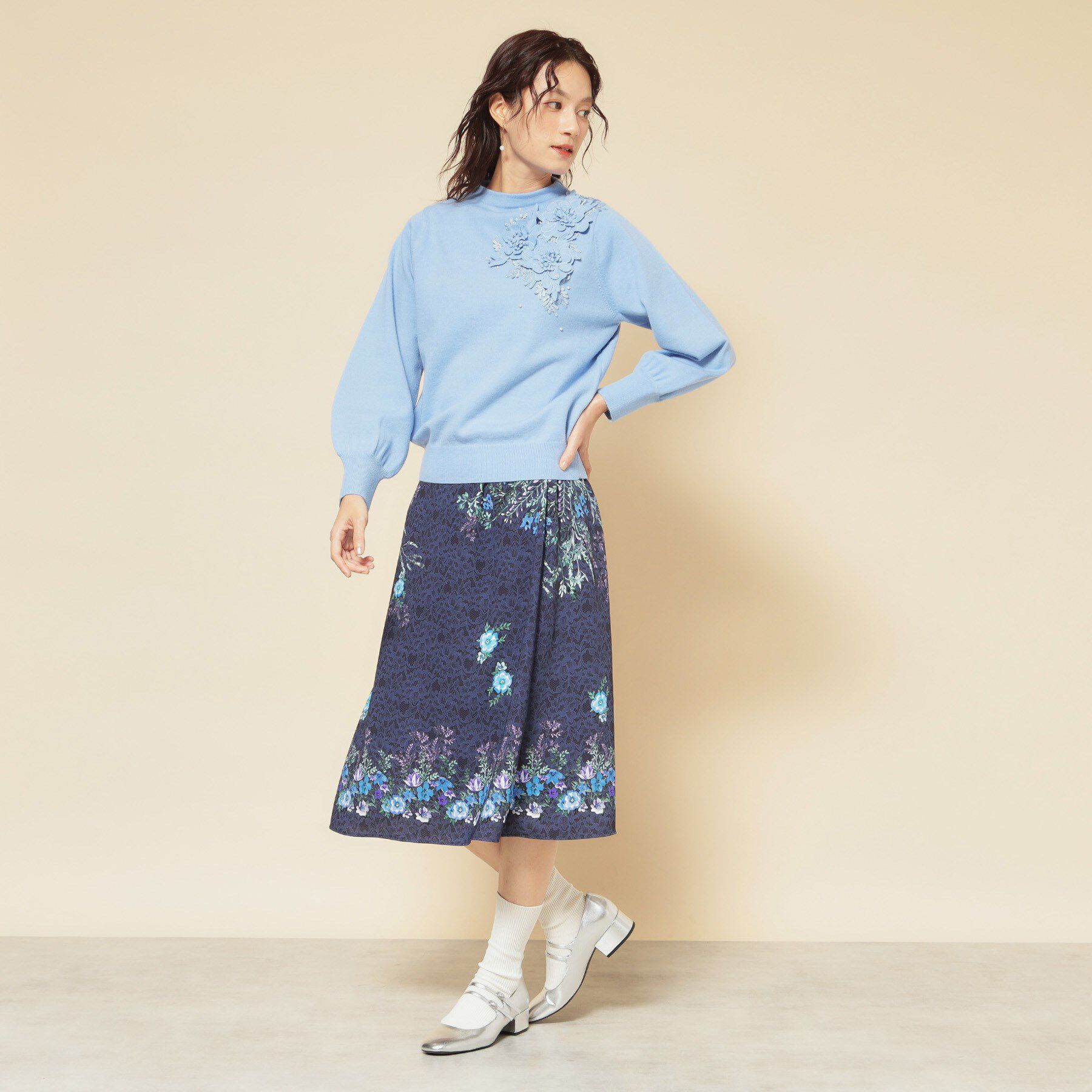 SunaUna「【co creation and yours／SS～L】オリエンタル柄パネルスカート」|スカート|
