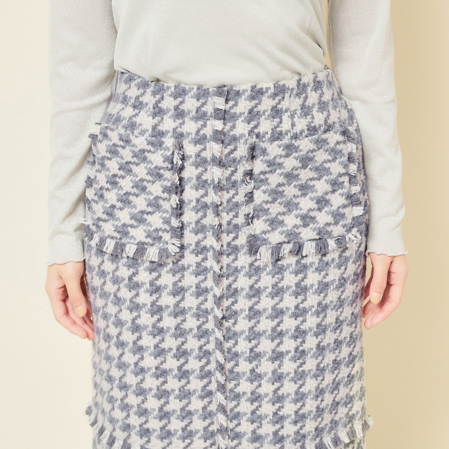 SunaUna「【COLLECTION LINE】ツイードフリンジスカート」|スカート|