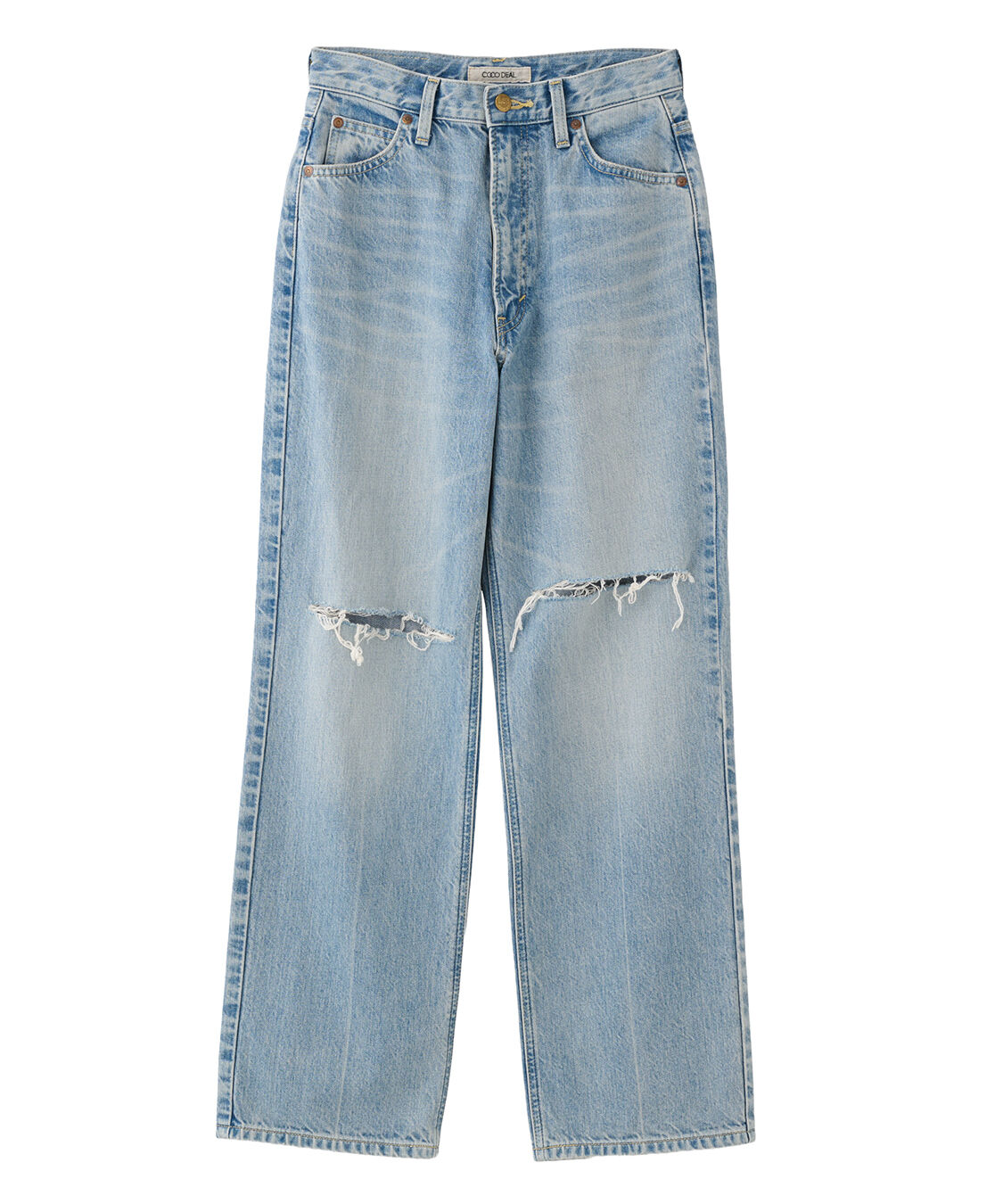 COCO DEAL「《COCO DEAL/Lee》ニースリットストレートデニムパンツ」|デニム|