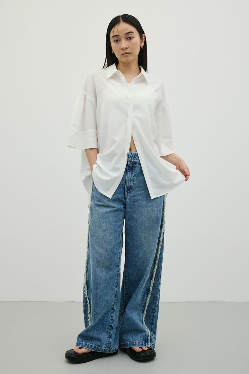 STYLEMIXER「ニュアンスギャザースリーブシャツ」|シャツ・ブラウス|WHT