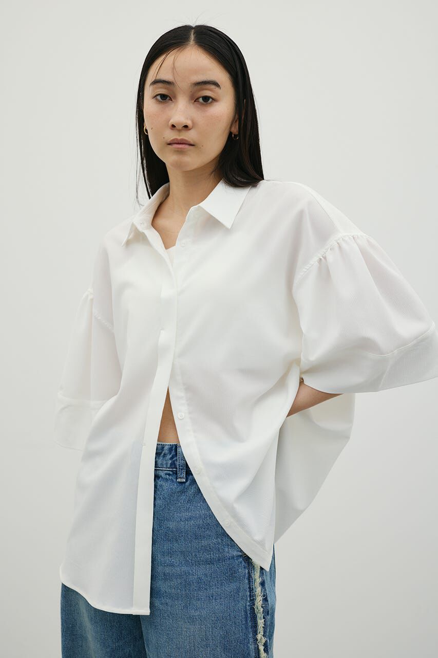 STYLEMIXER「ニュアンスギャザースリーブシャツ」|シャツ・ブラウス|