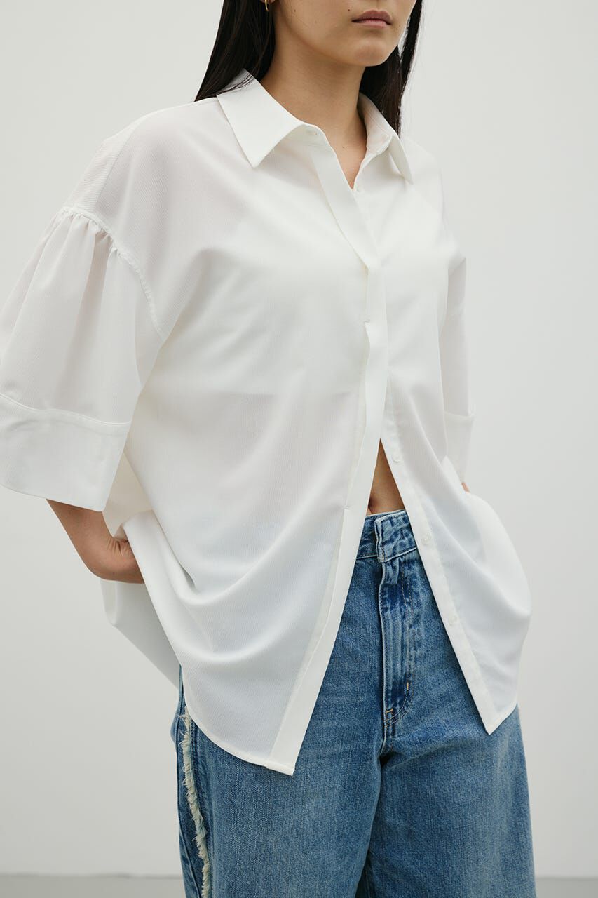 STYLEMIXER「ニュアンスギャザースリーブシャツ」|シャツ・ブラウス|