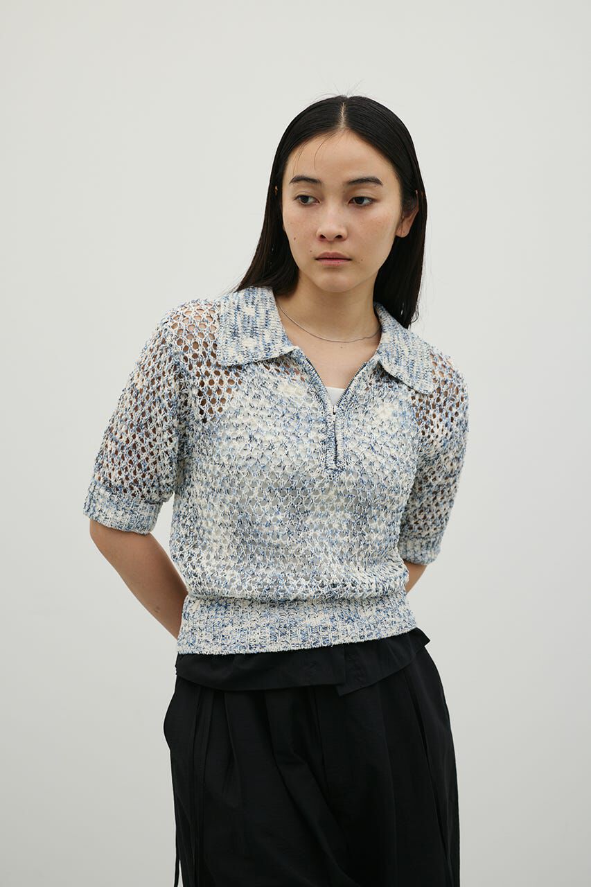 STYLEMIXER「クロシェミックスニットポロ」|ニット・セーター|