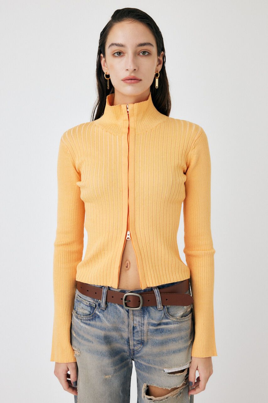MOUSSY「ZIP UP LS KNIT シャツ」|ニット・セーター|