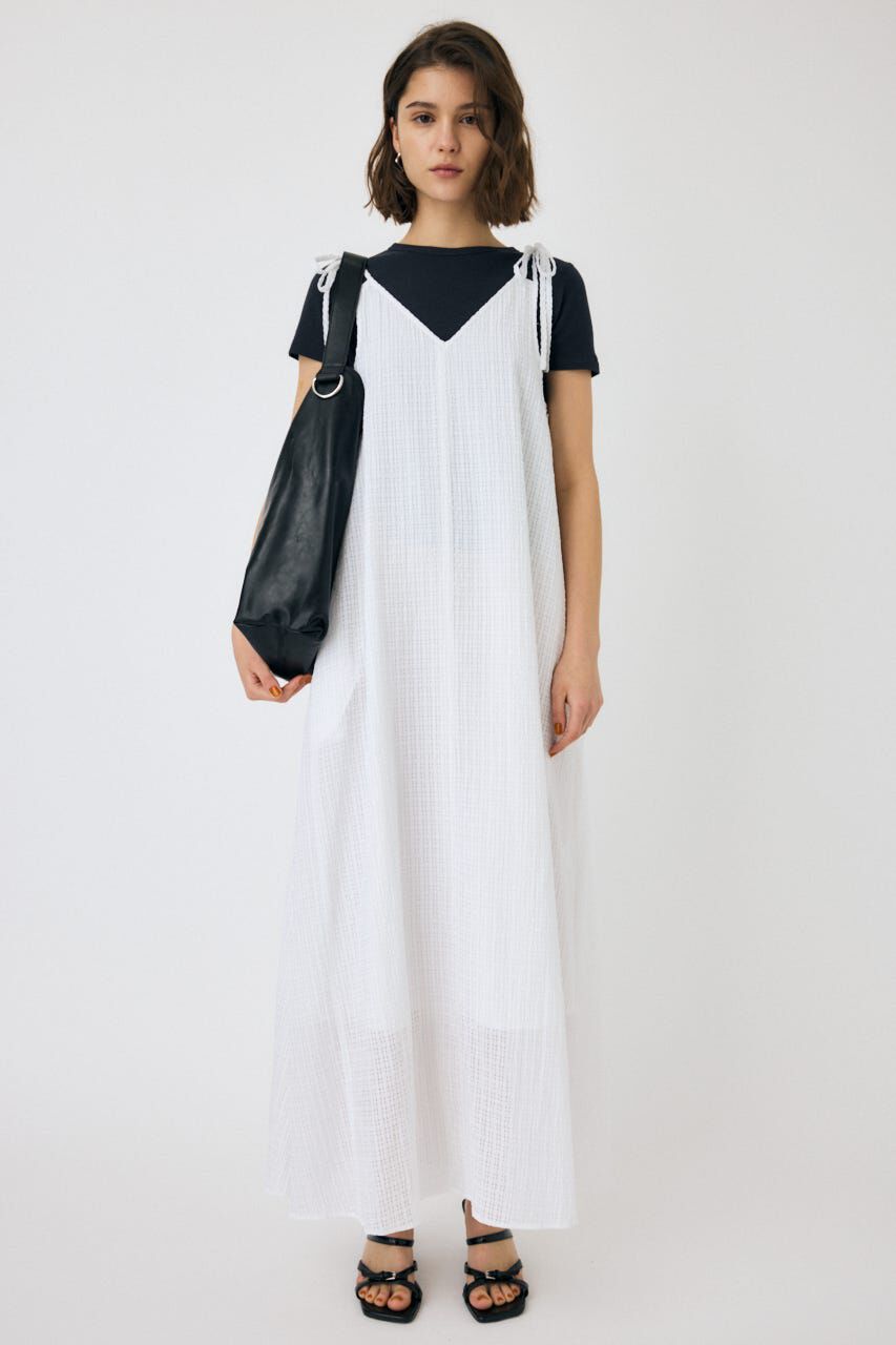 MOUSSY「SHEER GINGHAM キャミドレス」|ワンピース|